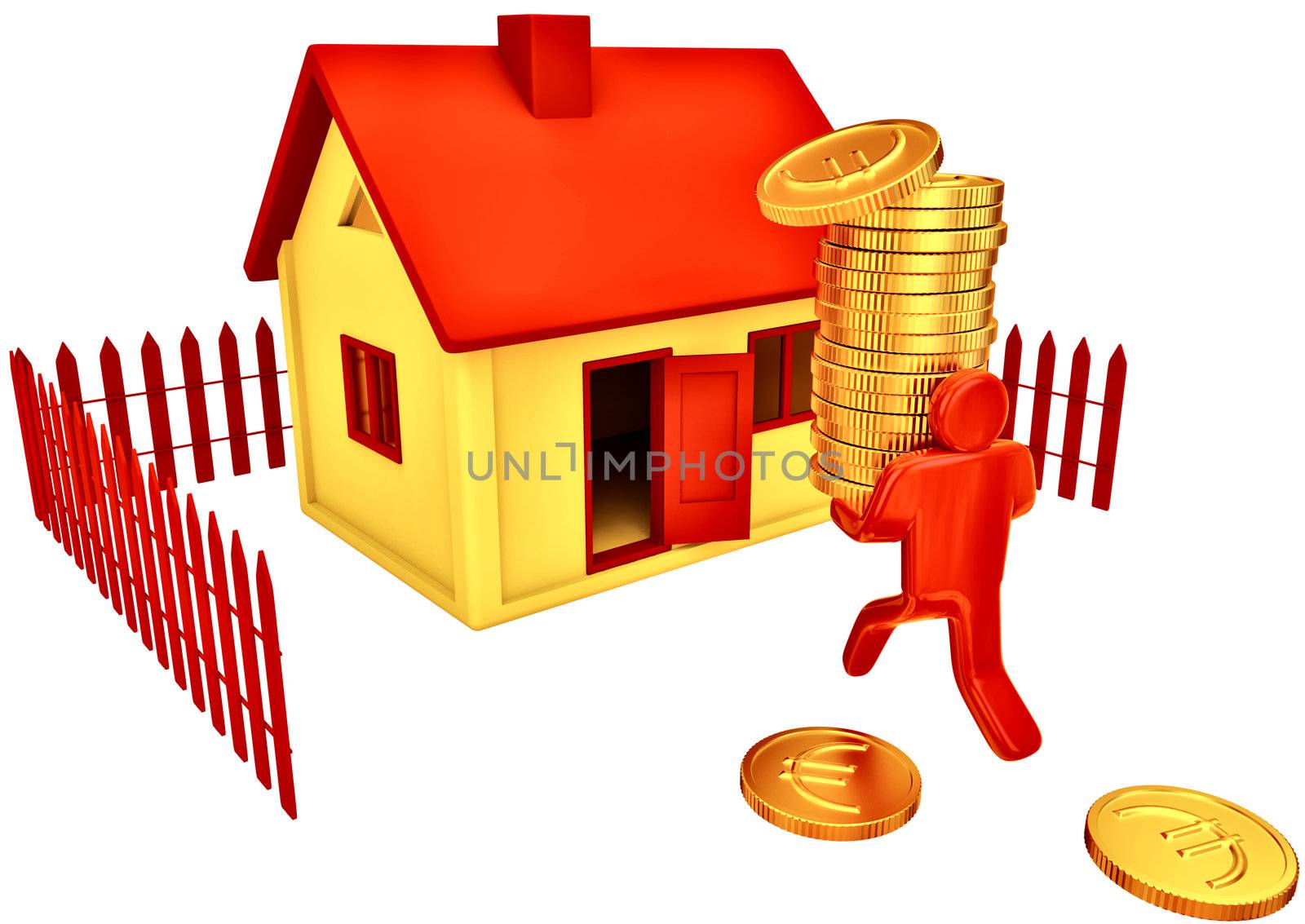 Person invest euro in his future house