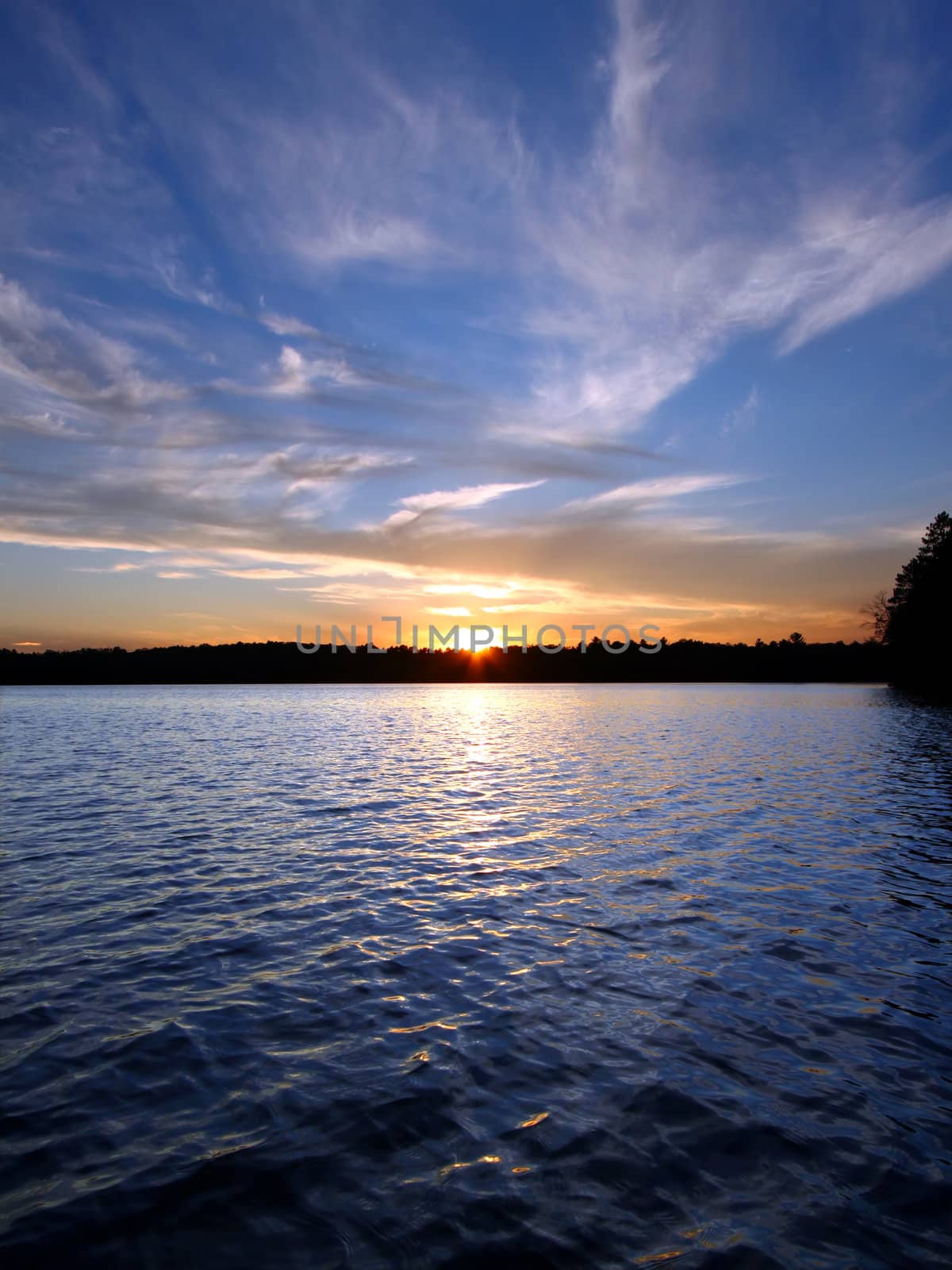 Northern Wisconsin Lake Sunset by Wirepec