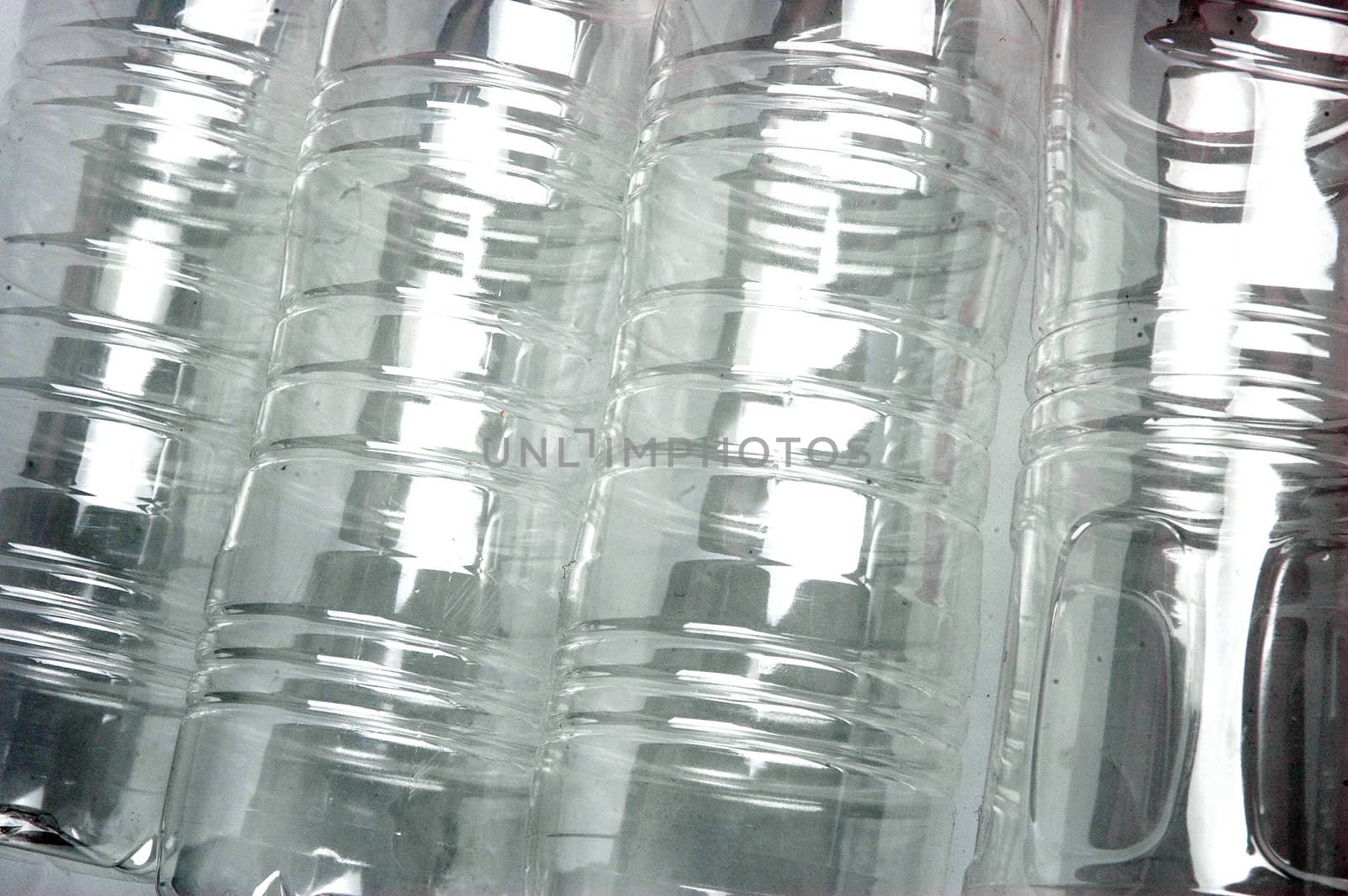 backgorund texture pattern of plastic beverage bottles