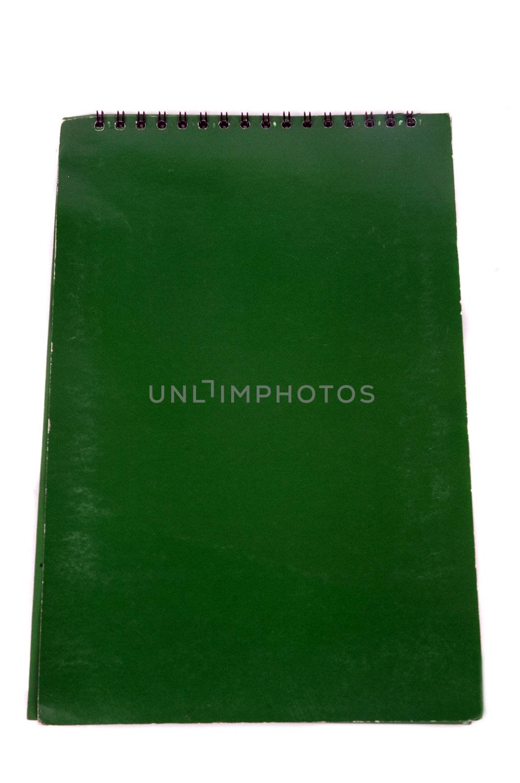 green  floral cover of book vertical isolated on white background