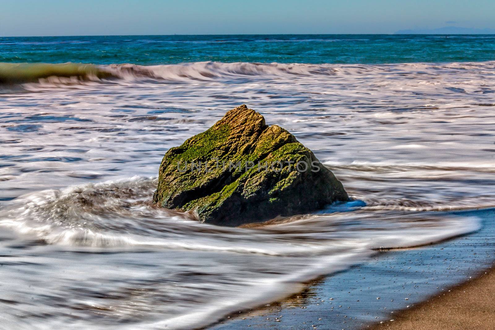 Moss Covered Rock at Leo Carillo State Beach by wolterk