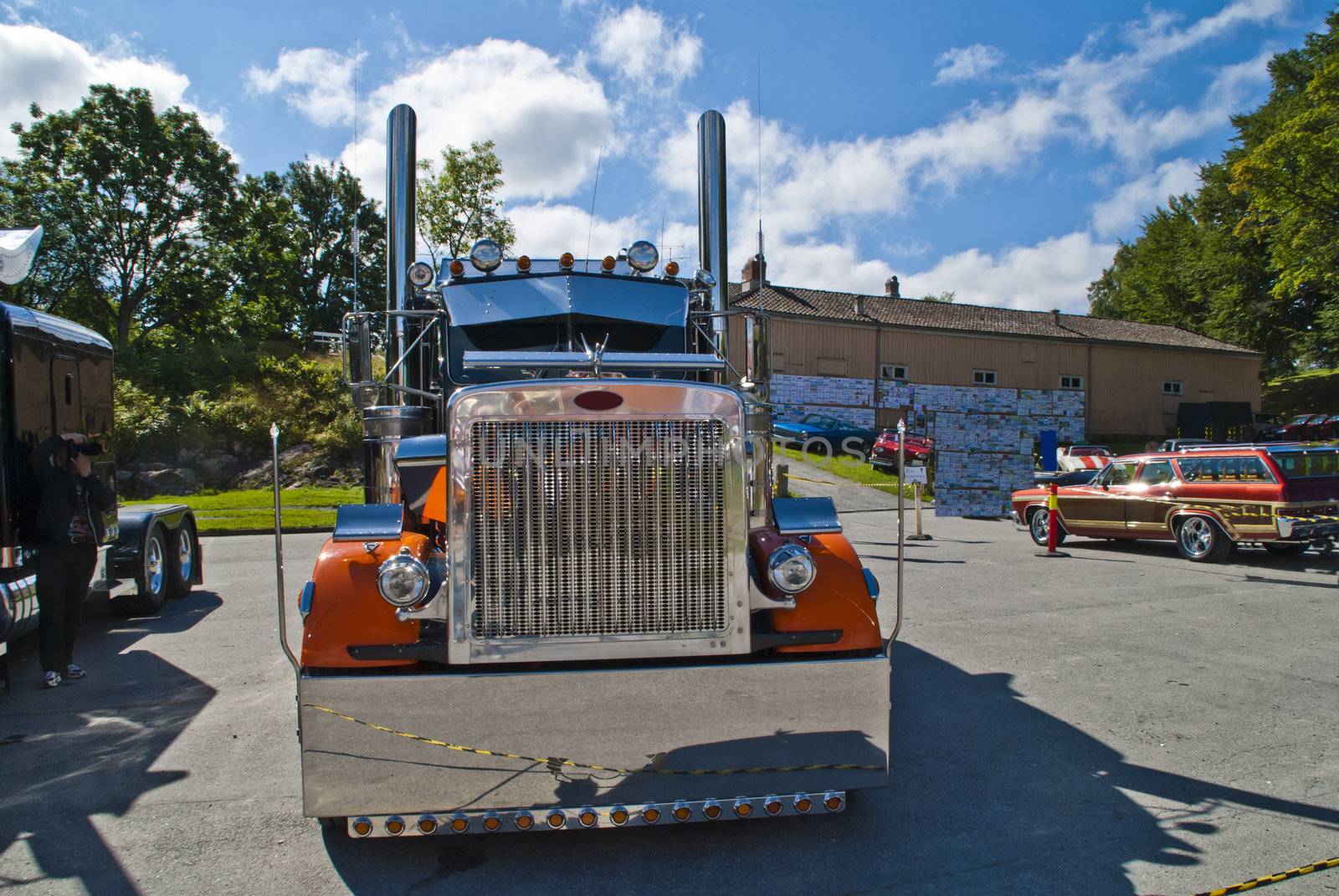 photo truck peterbilt front is shot on fredriksten fortress in halden at the annual amcar meeting