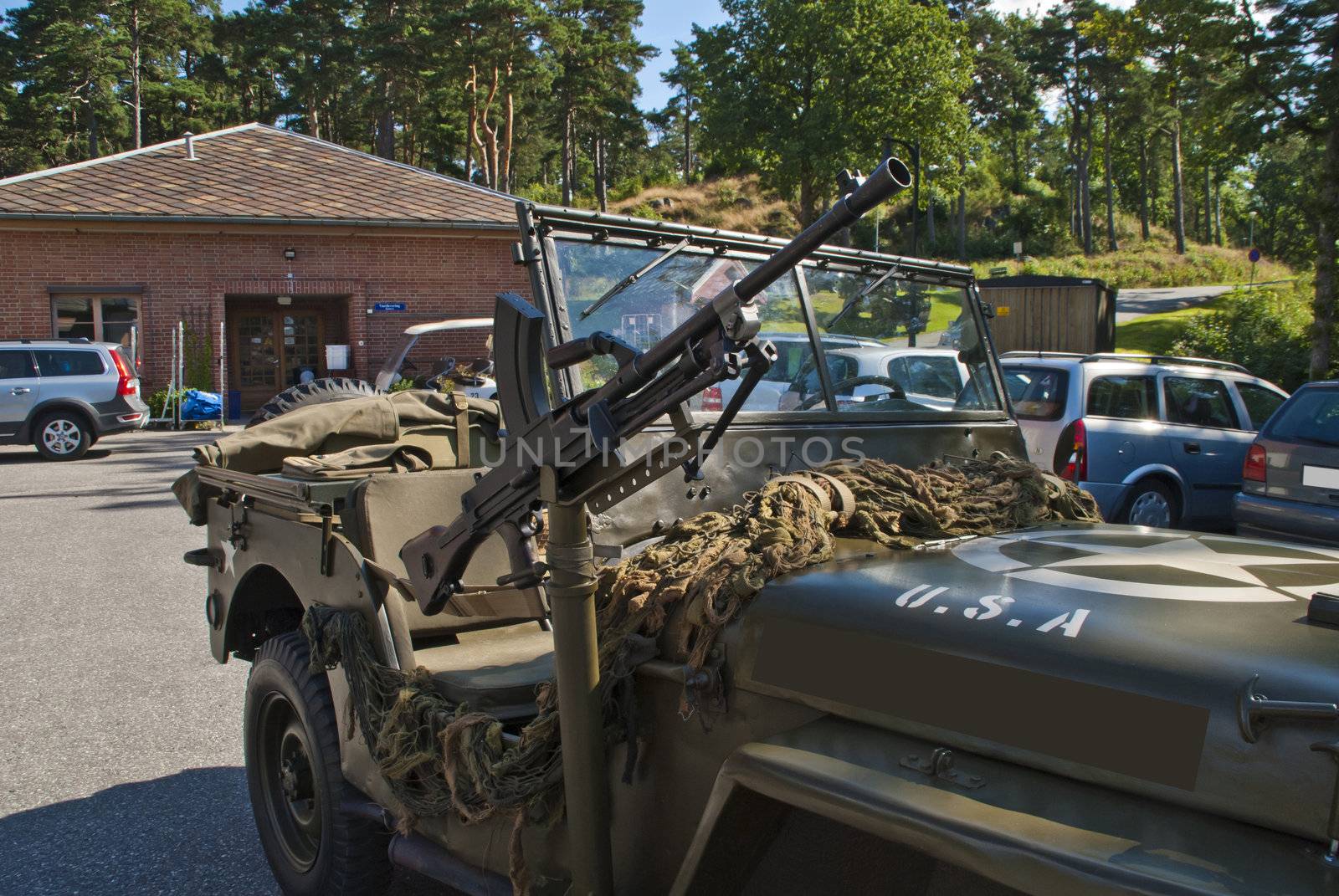 willys jeep 1945, with machine guns by steirus