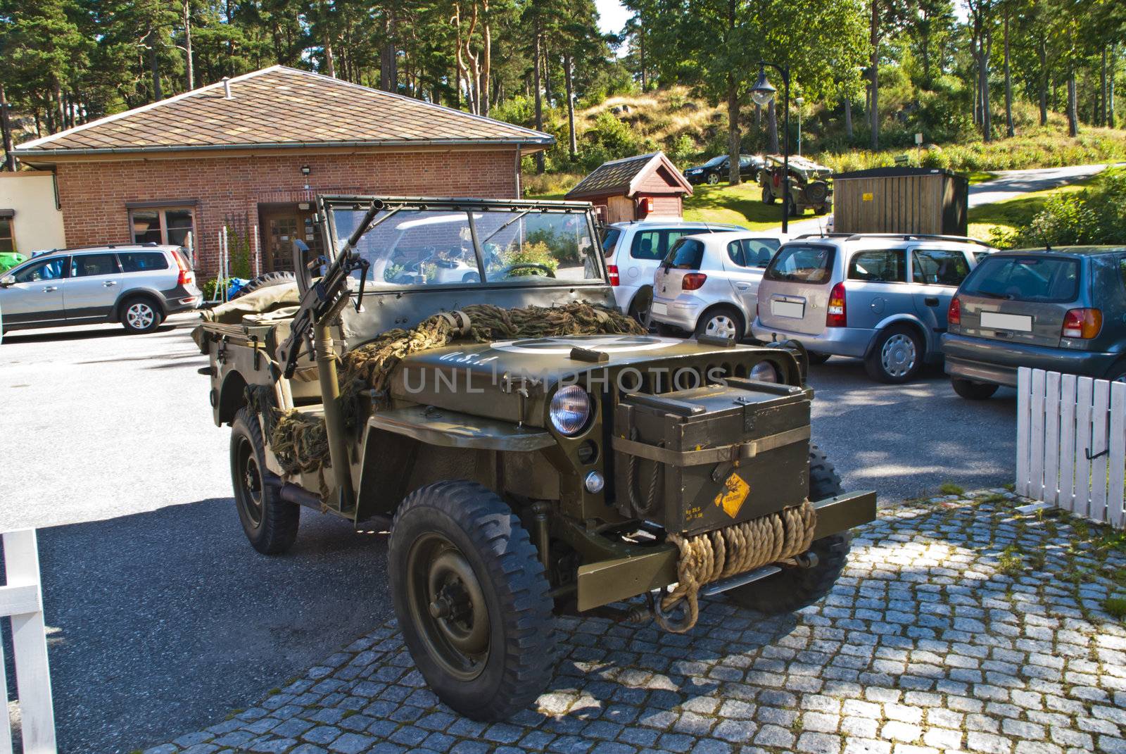 willys jeep 1945, with machine guns by steirus