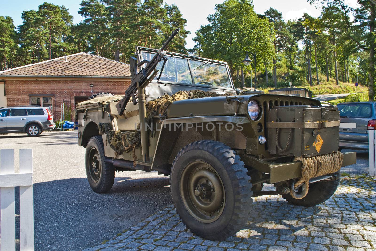 perhaps the most famous us army vehicle of wwII is the 1/4 ton 4 x 4 truck, it was nicknamed the "Jeep" after the early minneapolis-moline prime movers of the late 30's, many believe the name "Jeep" to be derived from the us army designation of the vehicle as general purpose or gp, the usage of "Jeep" predates the introduction of the well know 4 x 4, image is shot at fredriksten fortress in halden