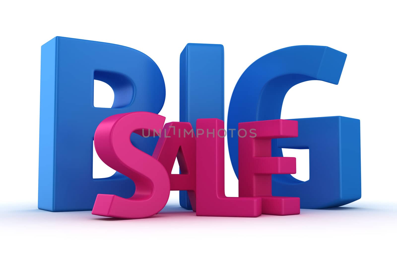 Text Big sale on the white background