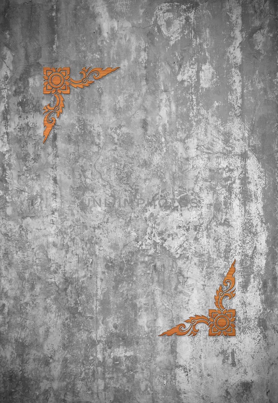 Thai art frame made ​​of cement wall