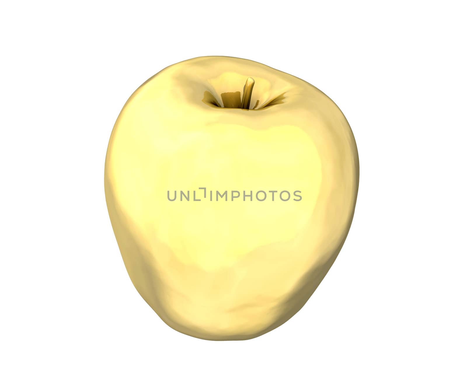 Golden apple on white background by fambros