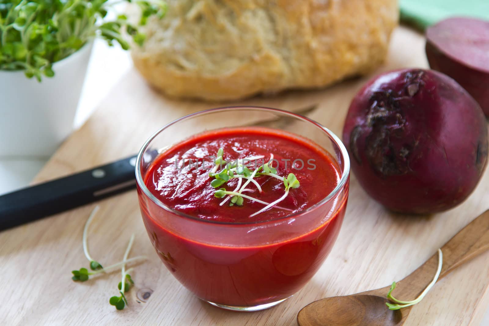 Beetroot with carrot and tomato soup