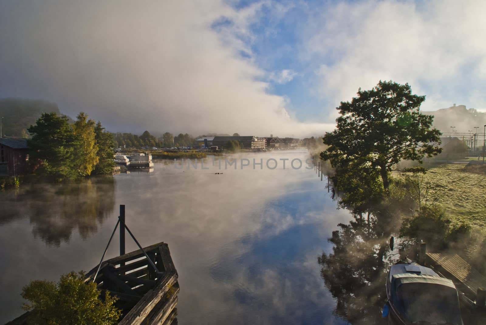 fog and smoke in the river by steirus