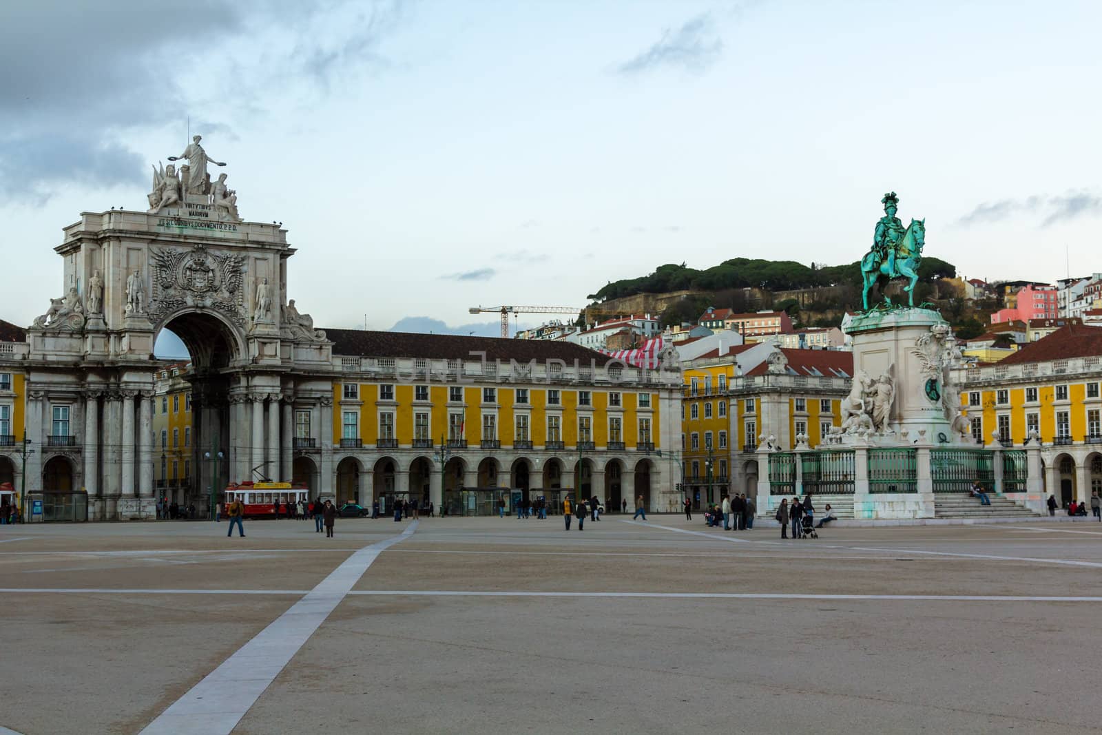 Commerce square, arc, Lisbon downtown
