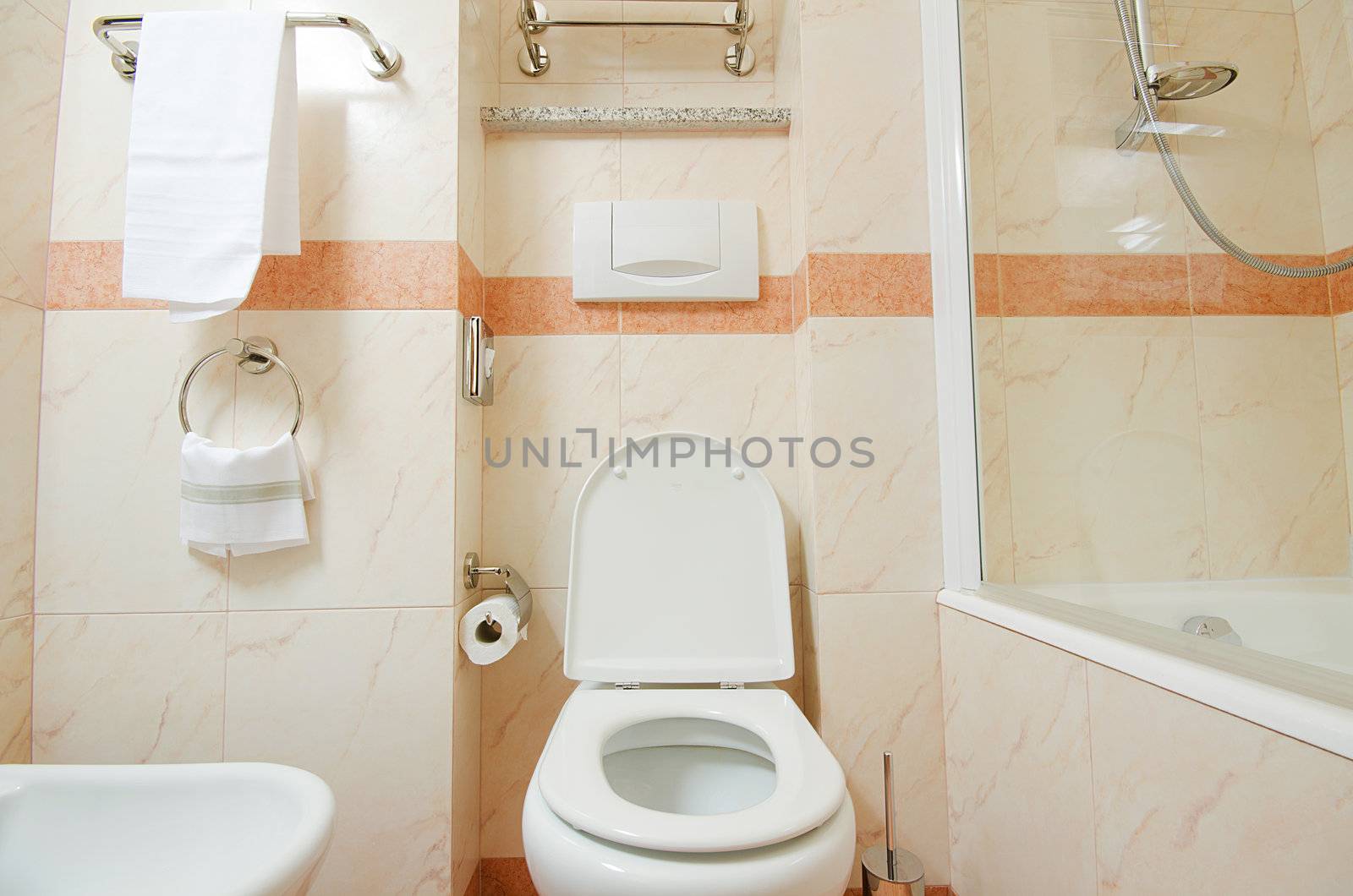 Toilet in the modern bathroom 
