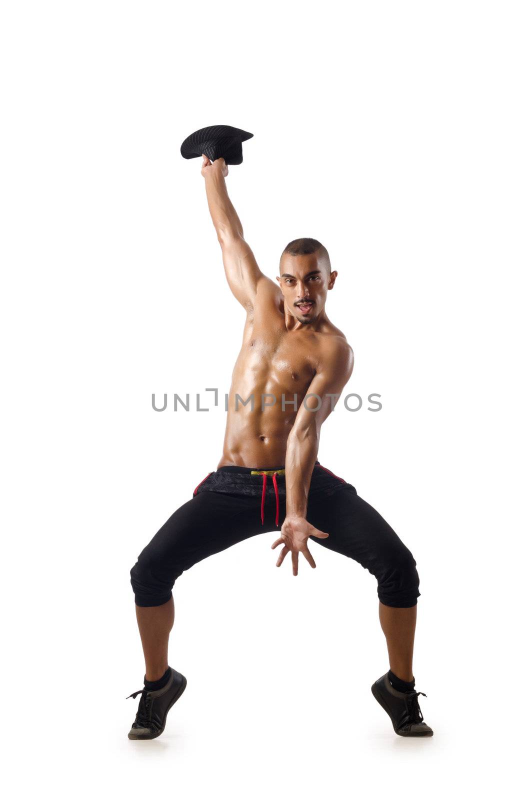 Dancer isolated on the white