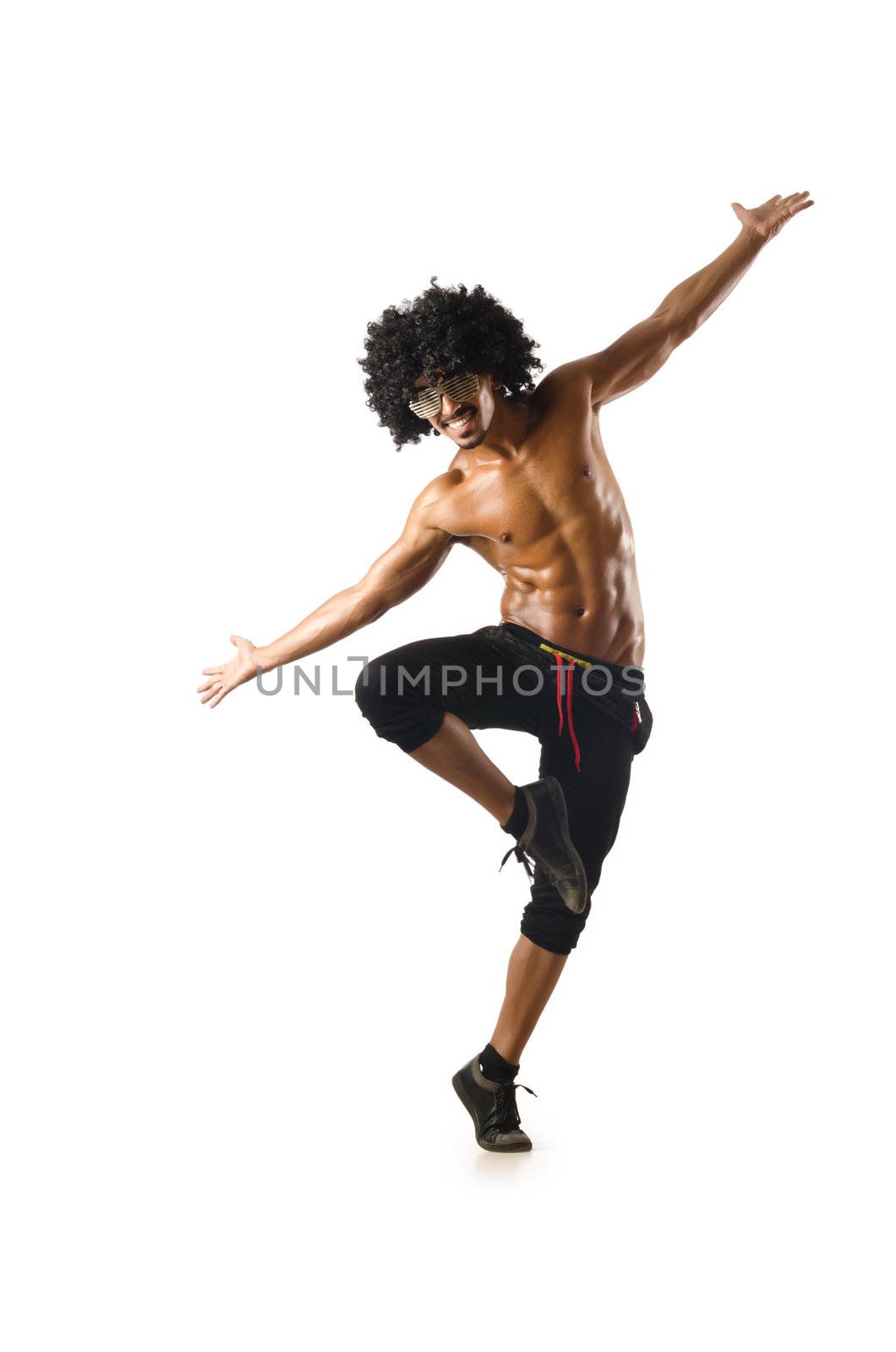 Funny dancer isolated on the white