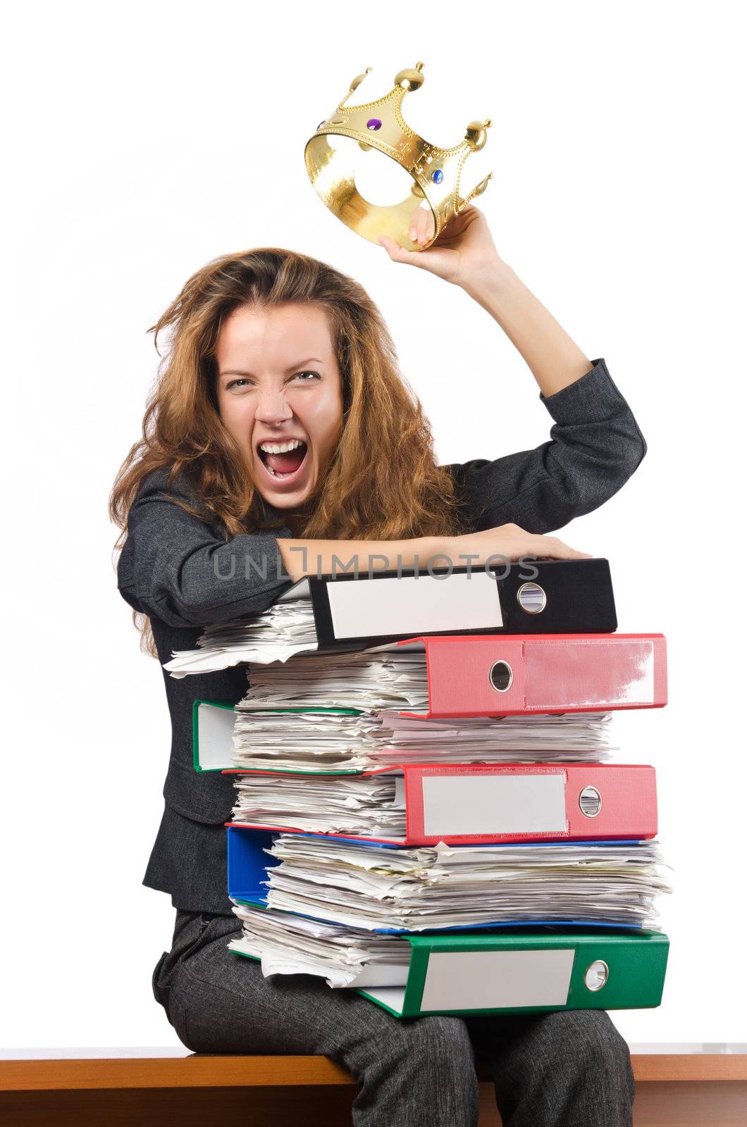 Busy woman worker in the office