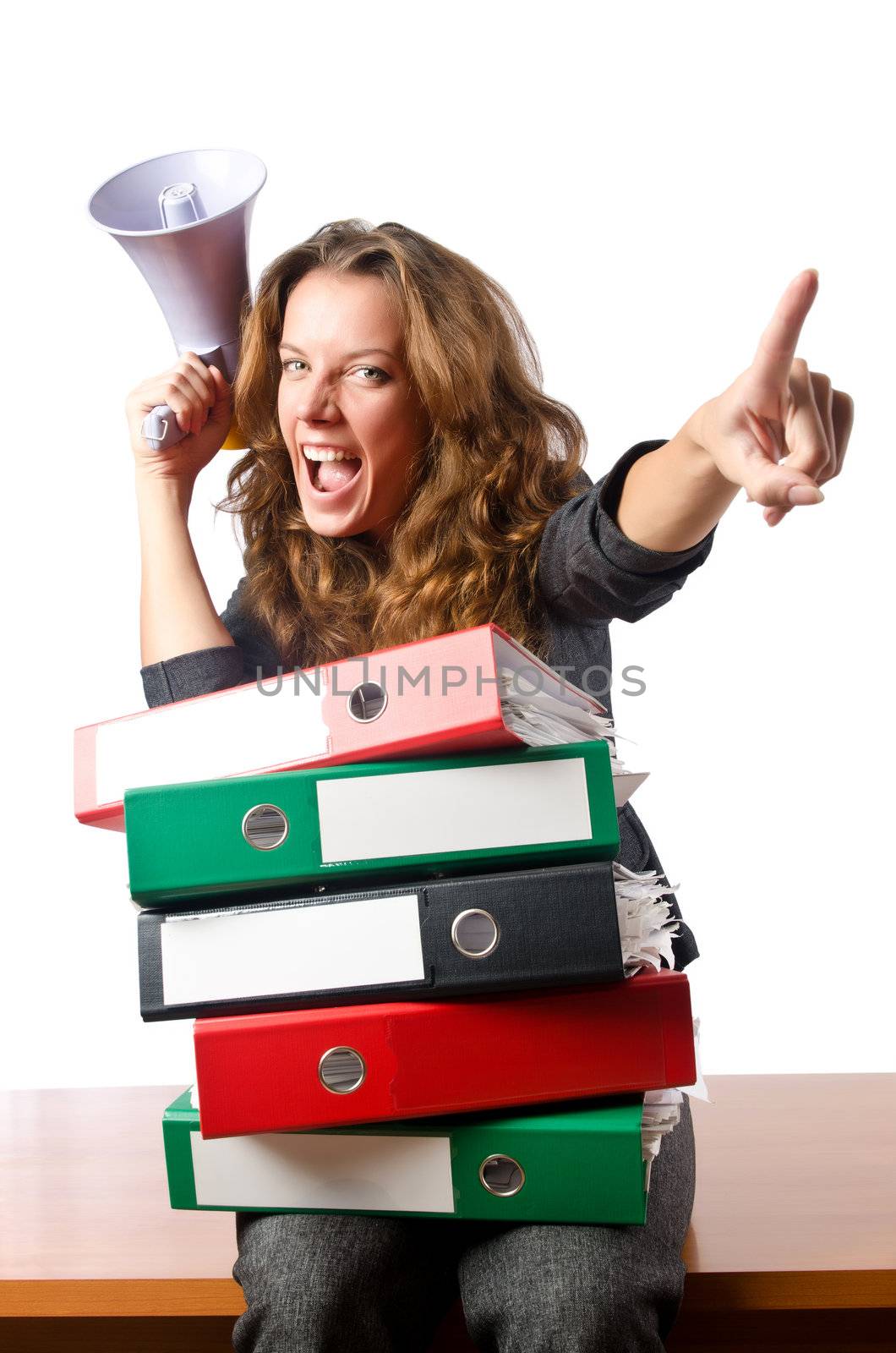 Busy woman worker in the office