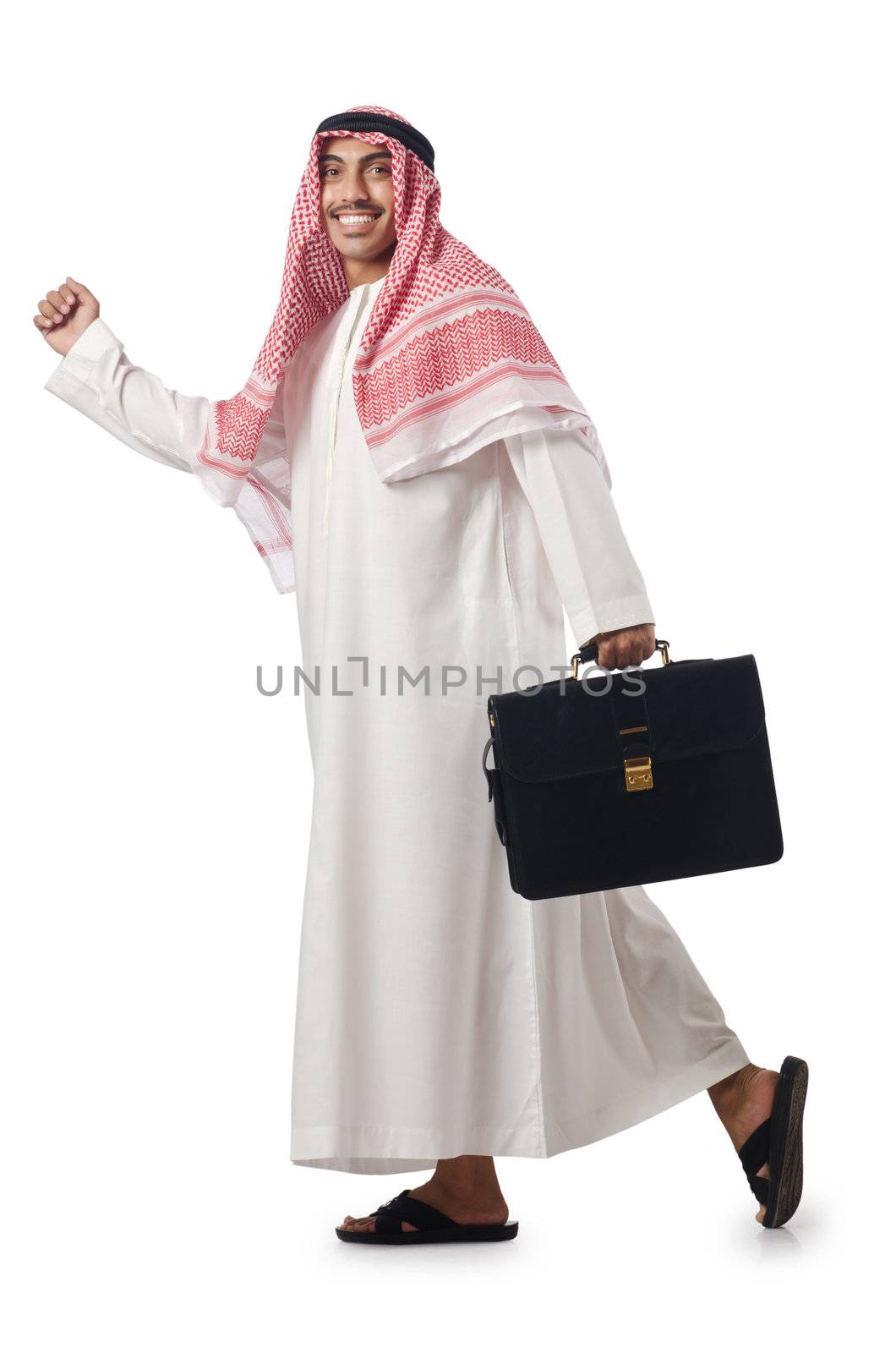 Diversity concept with arab on white