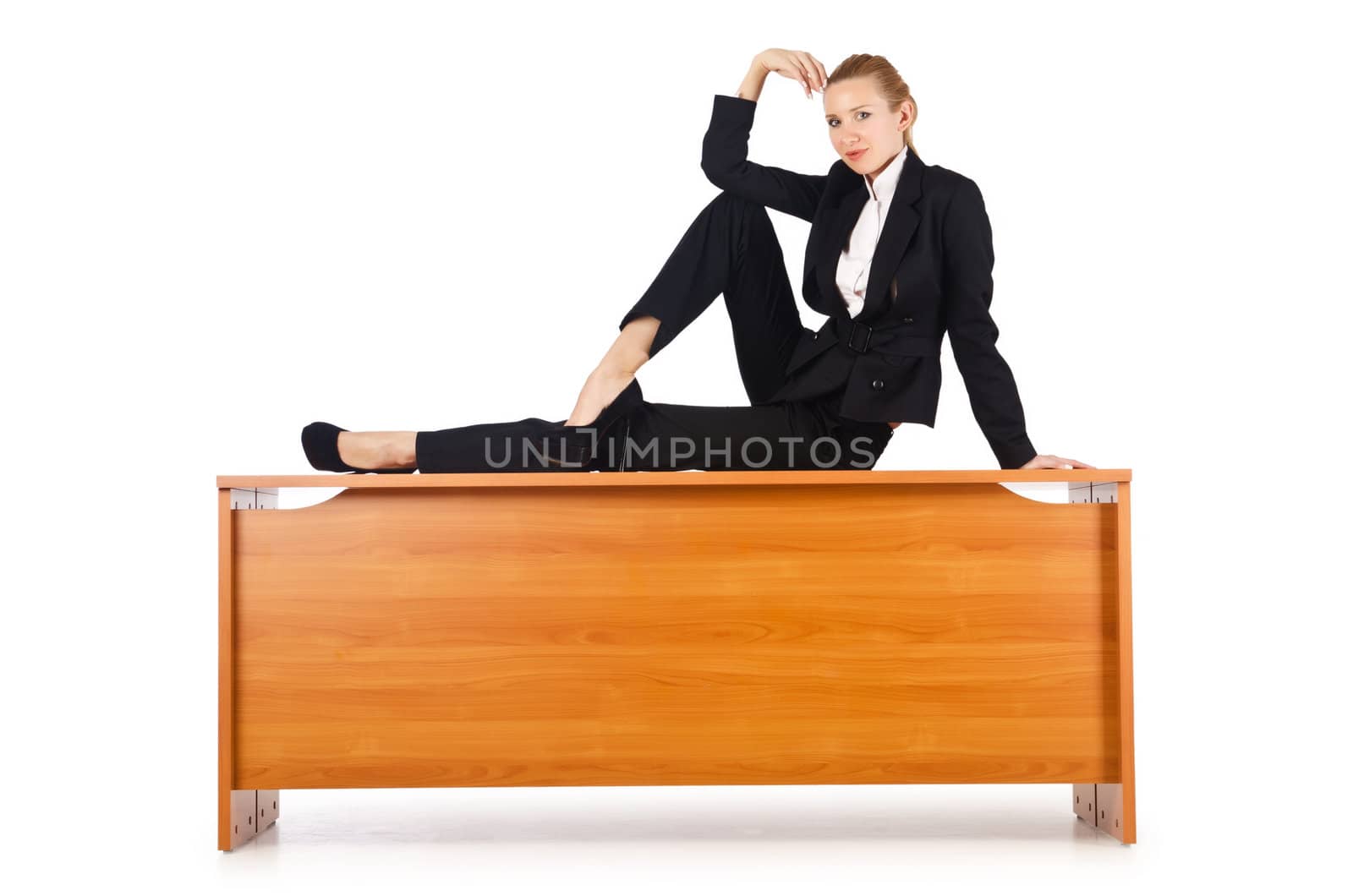 Businesswoman woman on the desk by Elnur