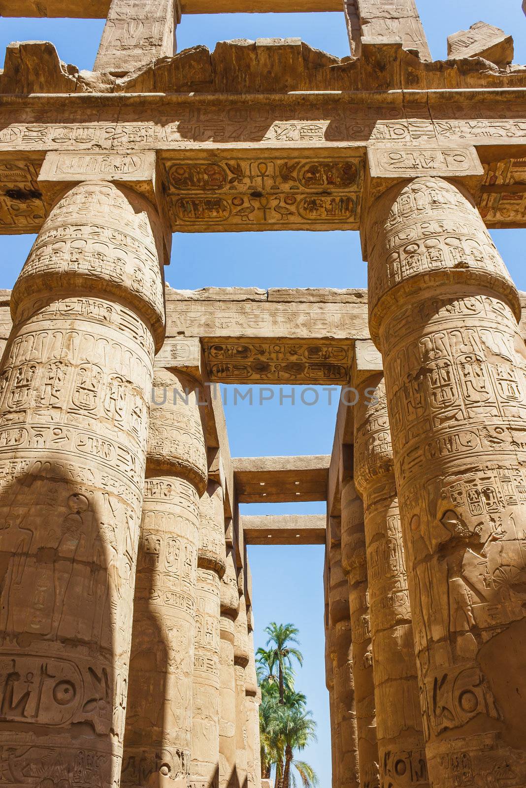 Ancient ruins of Karnak temple in Egypt in the summer of 2012