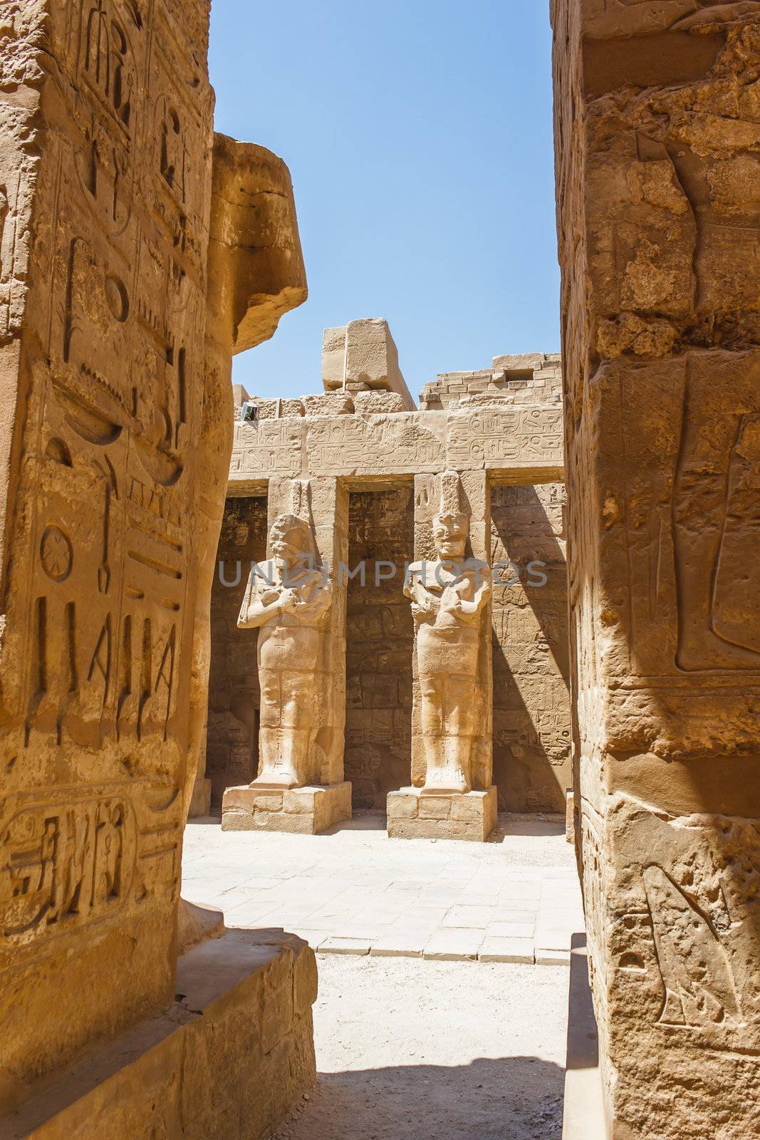 Ancient ruins of Karnak temple in Egypt in the summer of 2012