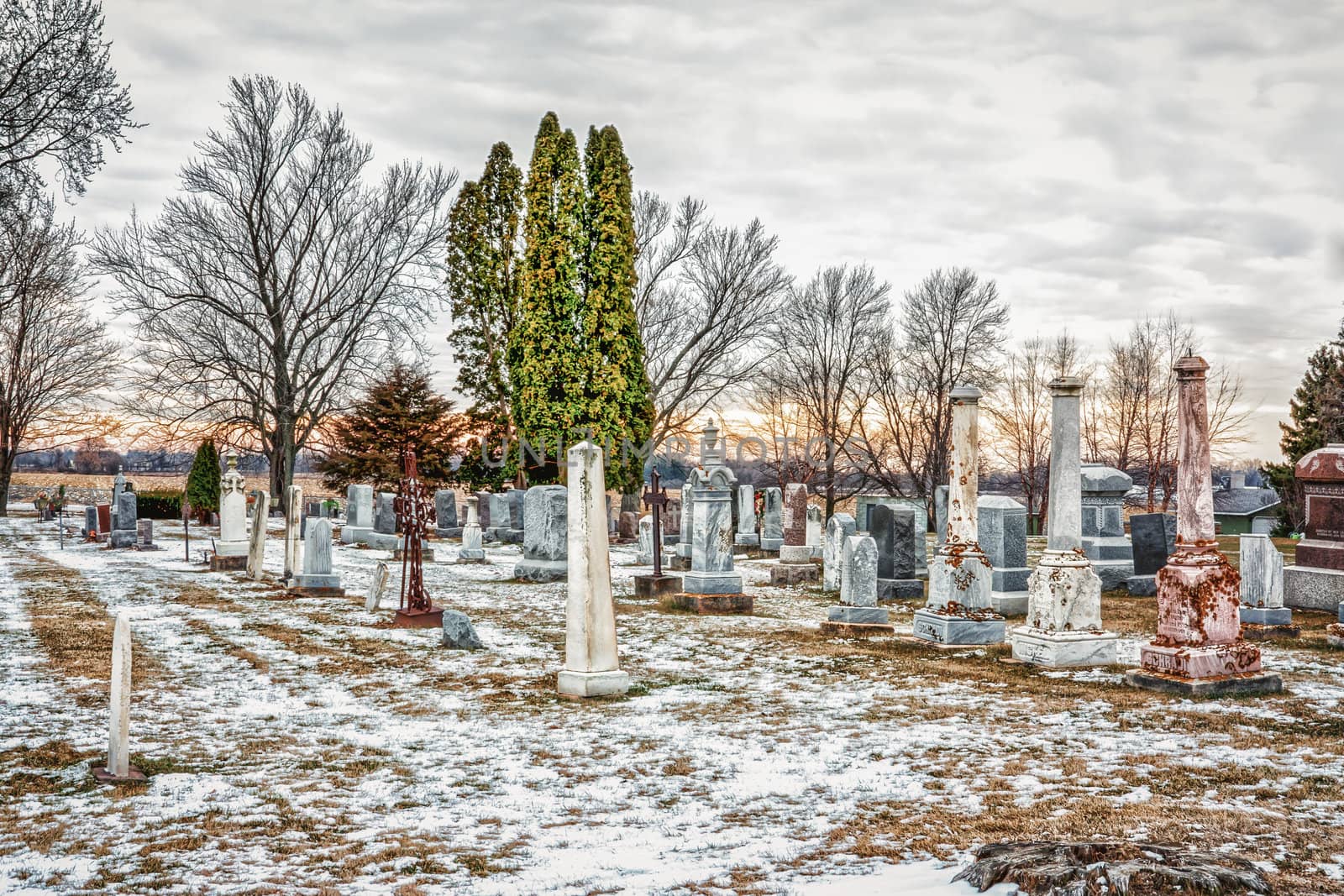Rural American Cemetery in Winter by wolterk