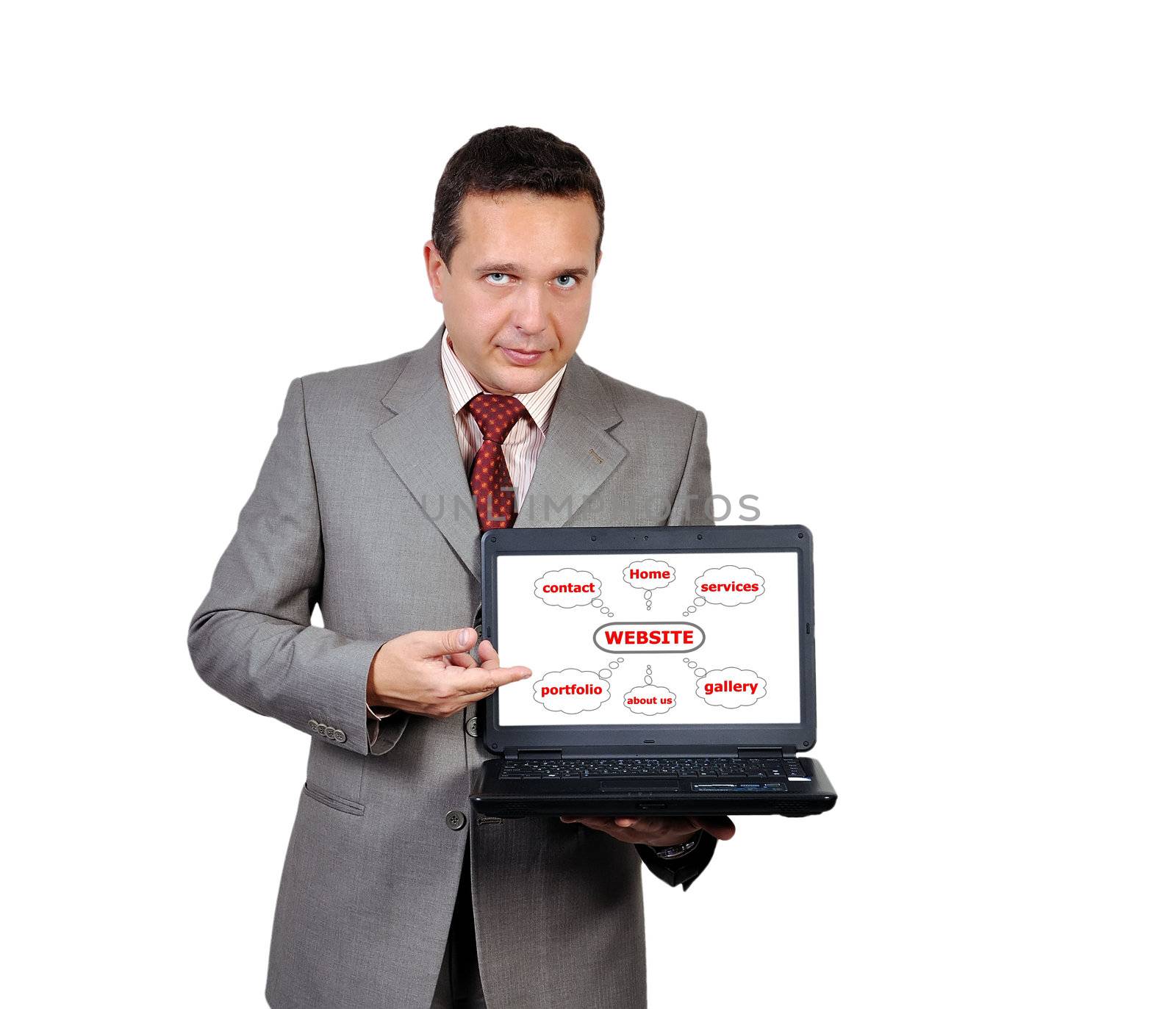 businessman with laptop by vetkit