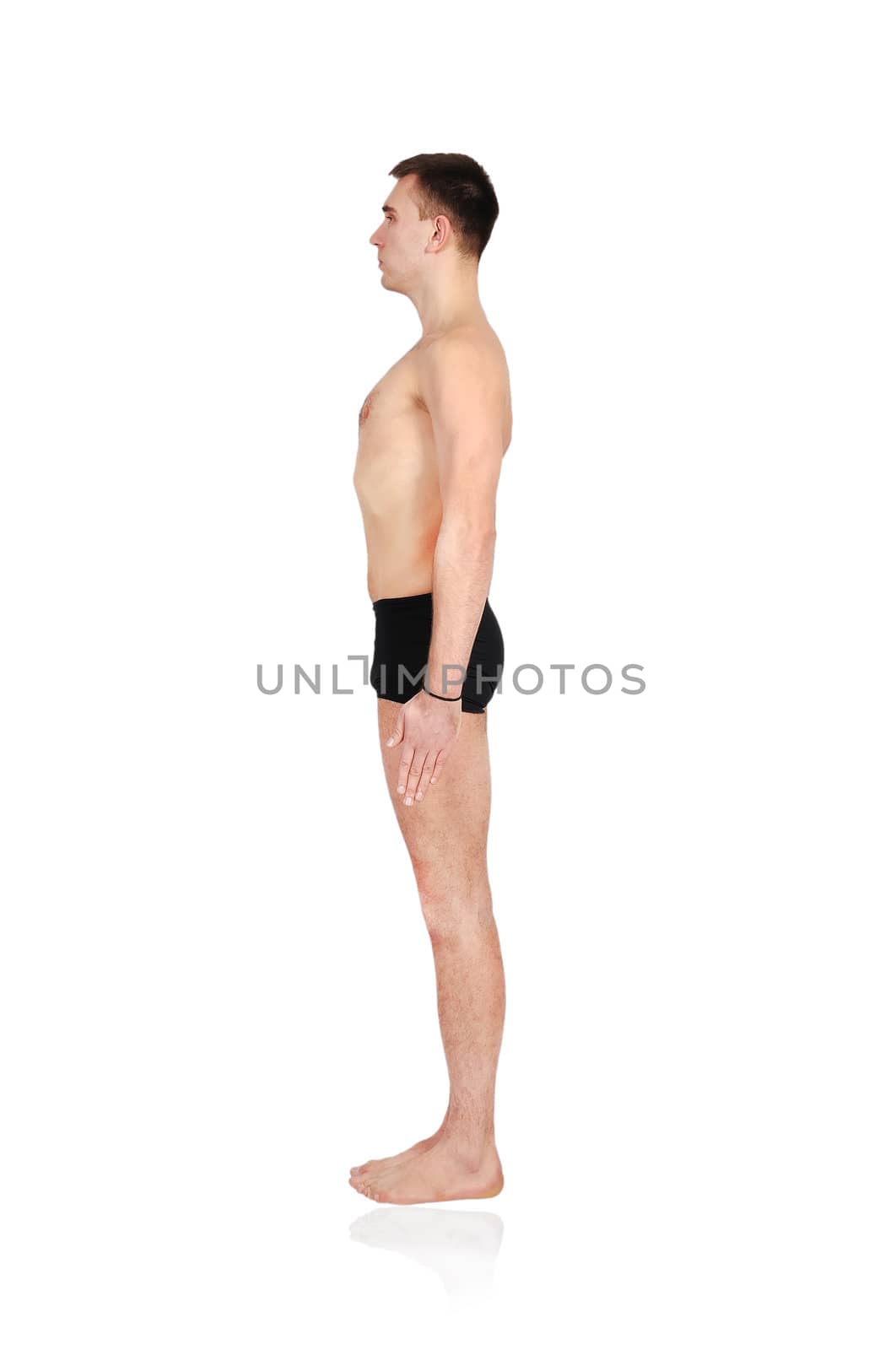 man practicing yoga in position