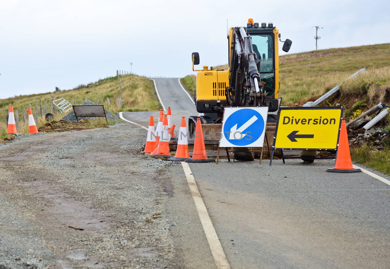 Ramp reconstruction on a road at Scotland