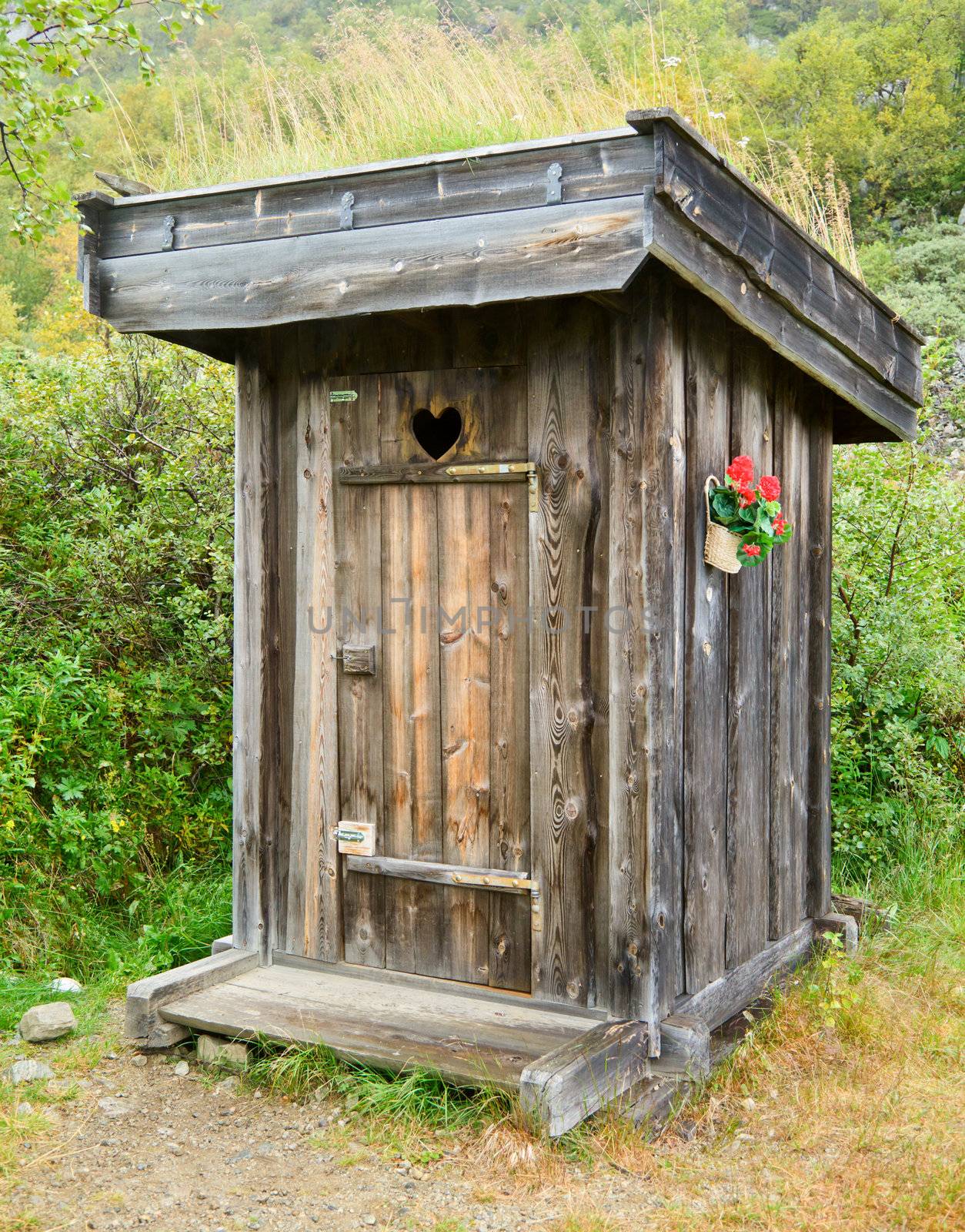 Old wooden outhouse in Norway