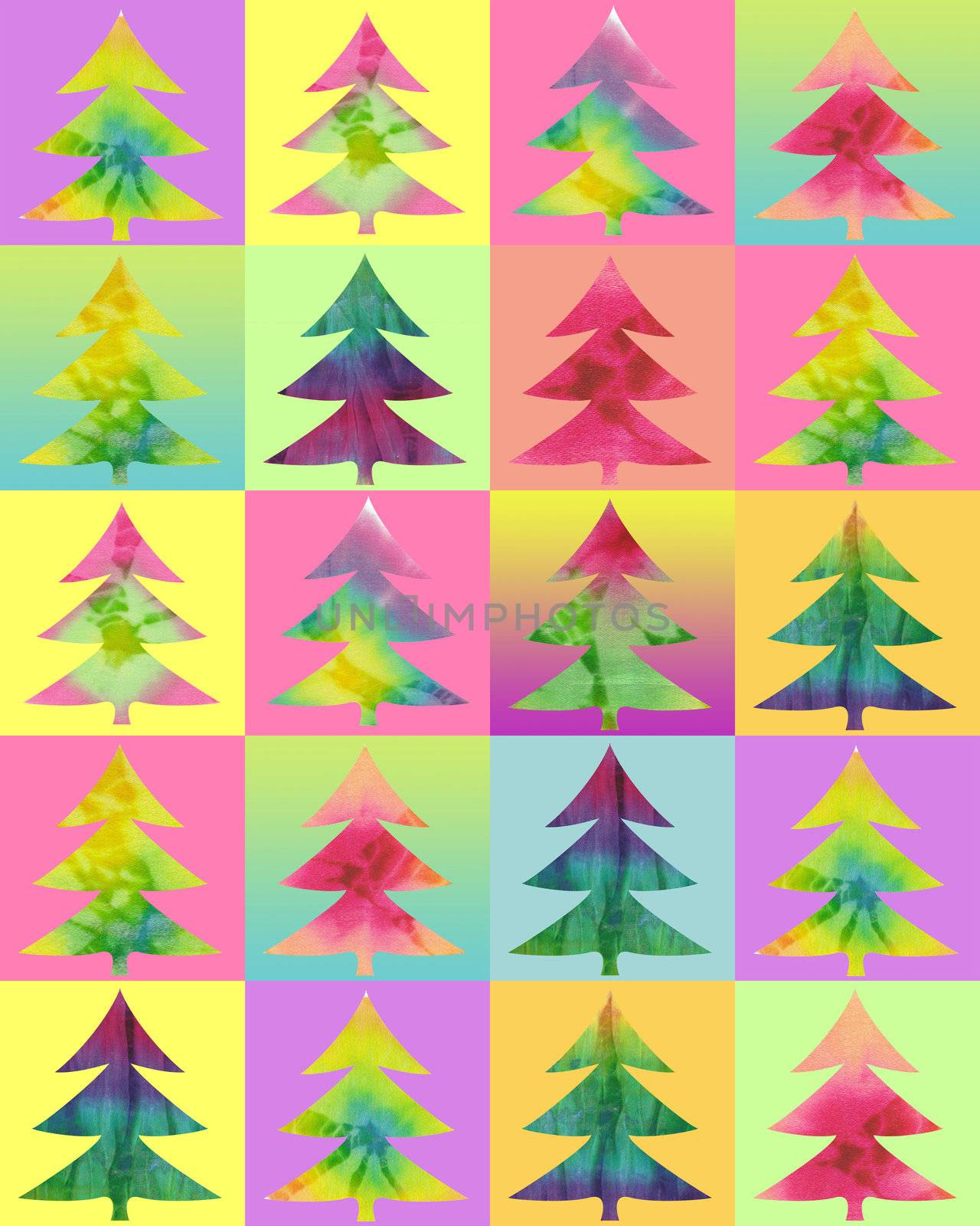 batik christmas tree color background
