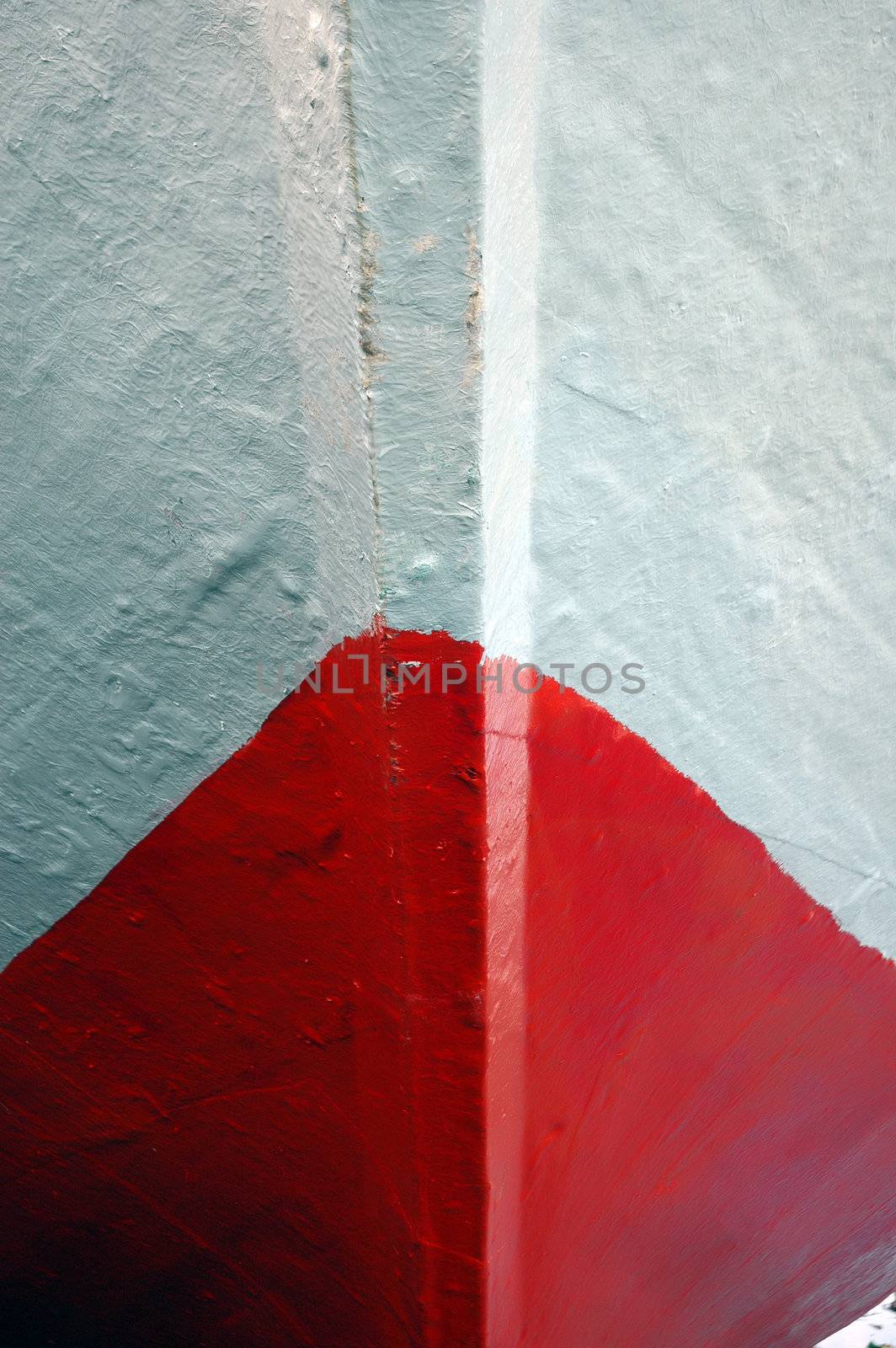 detailed of texture a new large wooden ship with white and red color