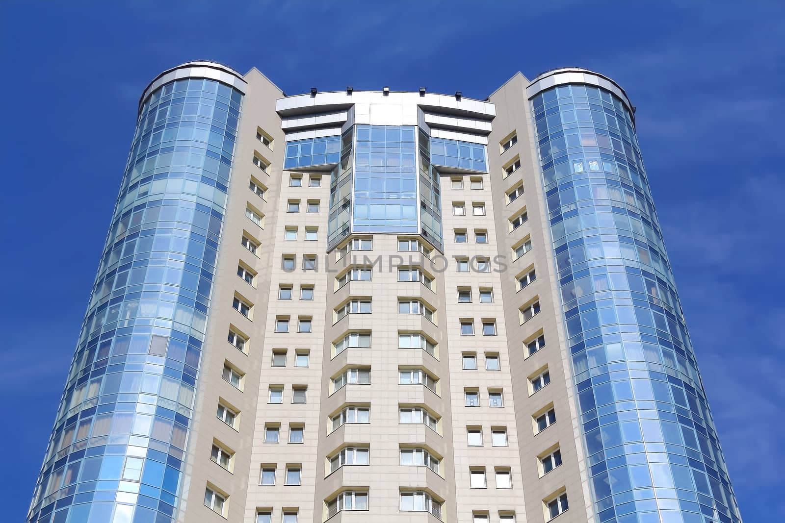 Image of skyscraper with blue sky Russia