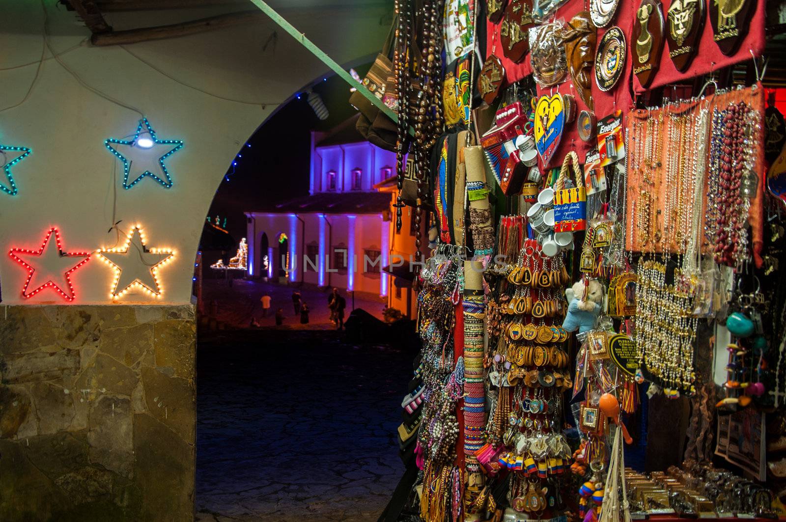 Colorful Colombian souvenirs at Christmas time