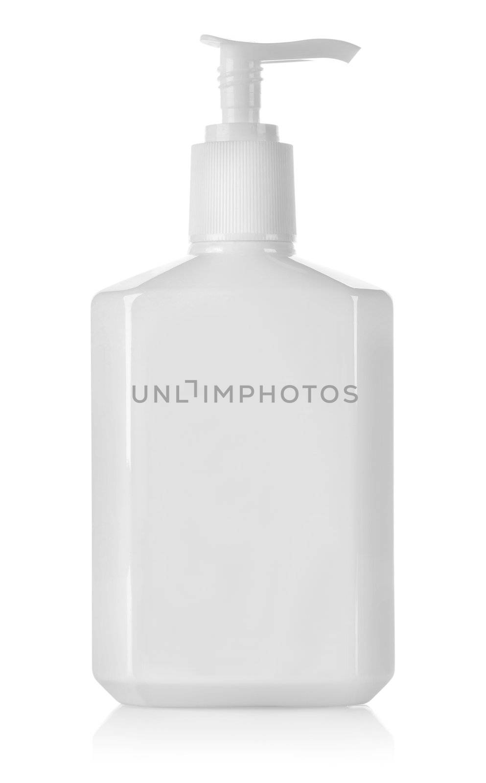 White container with spray without a label isolated on a white background