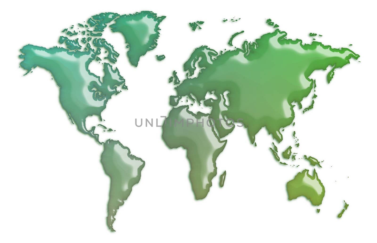 Illustrated map of the world with jelly like effect