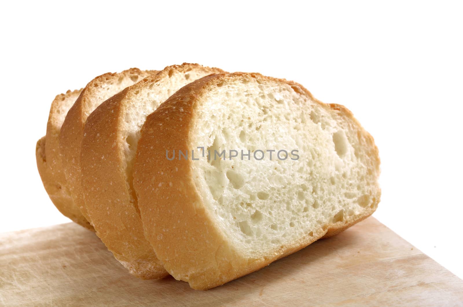 slice bread on wood background