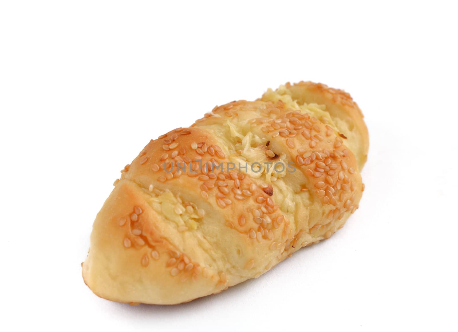 garlic bread wiht sesame isolated on white background