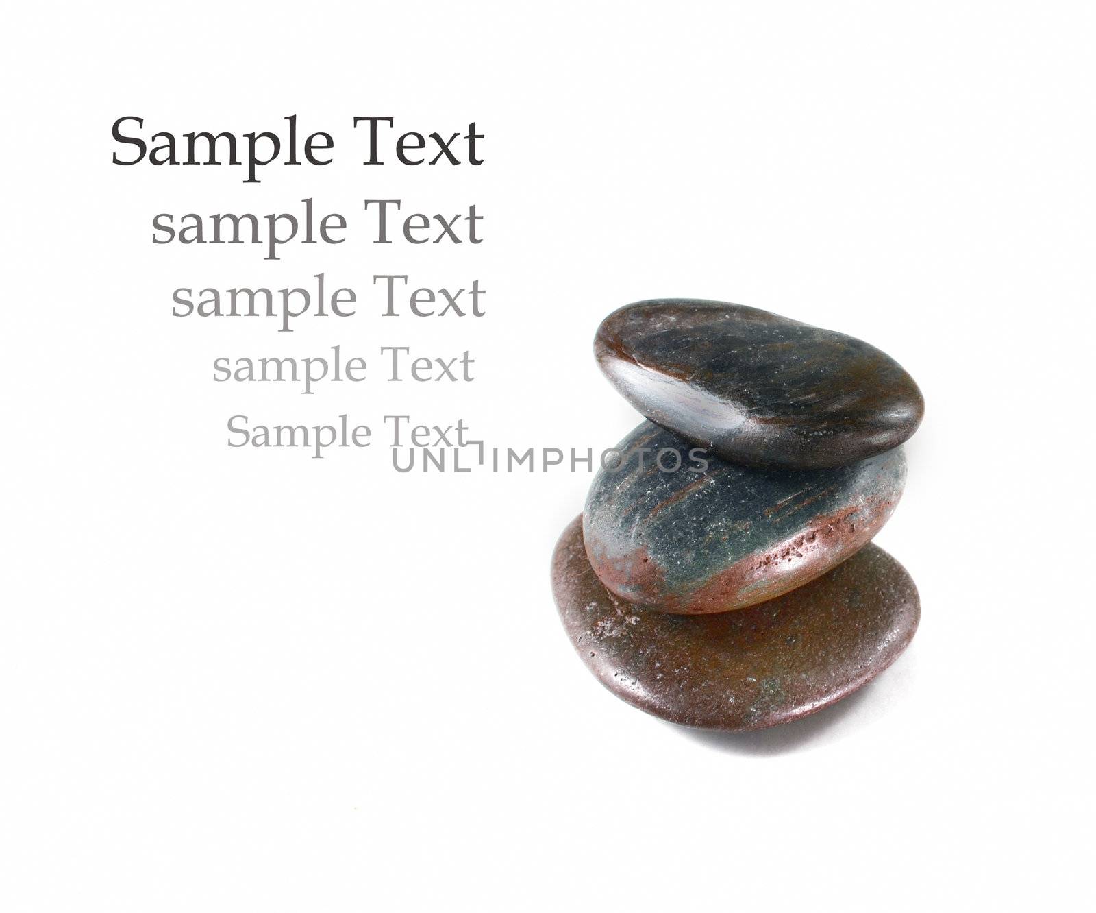 Stones isolated on a white background