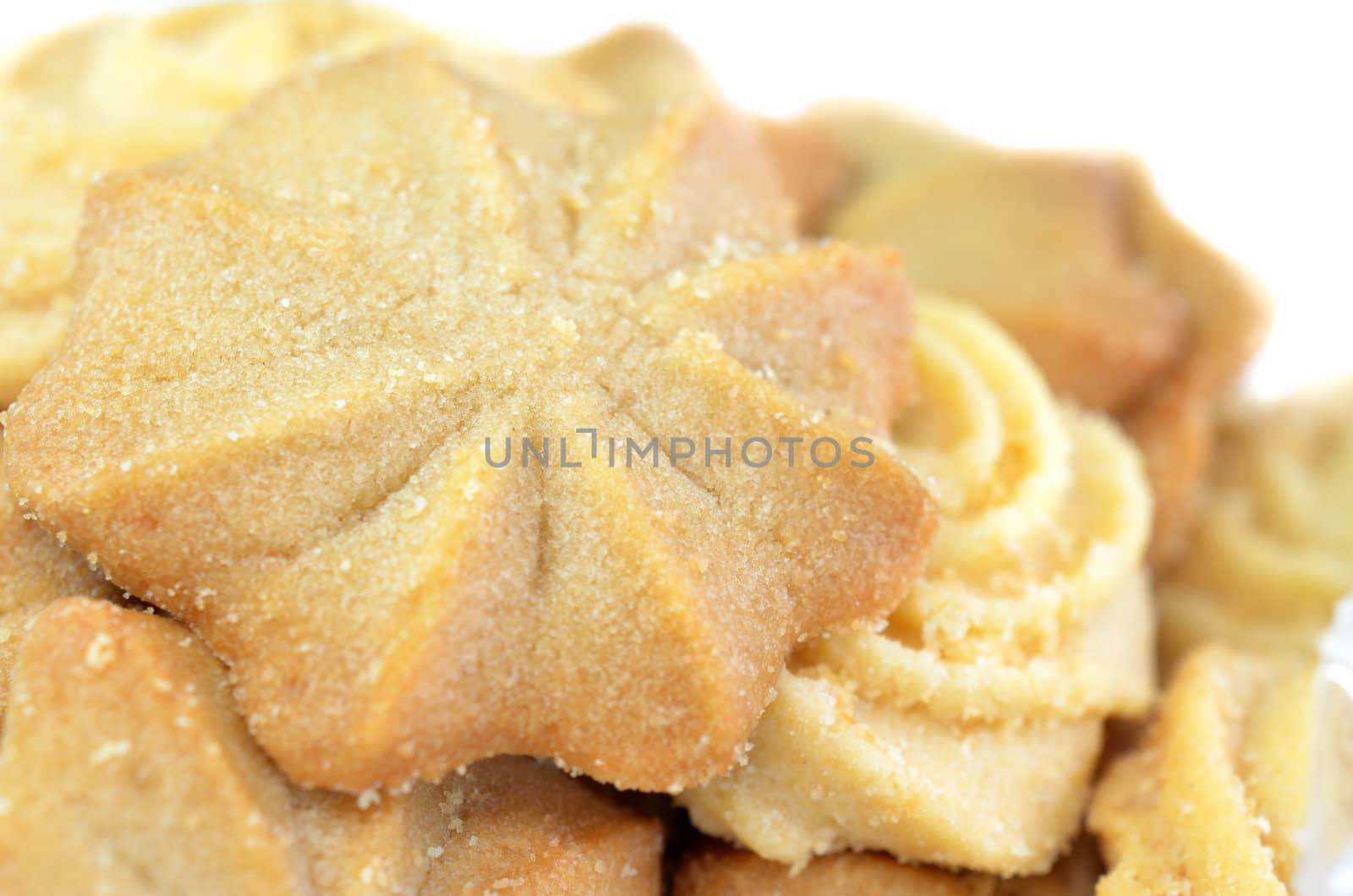 Homemade butter cookies closeup