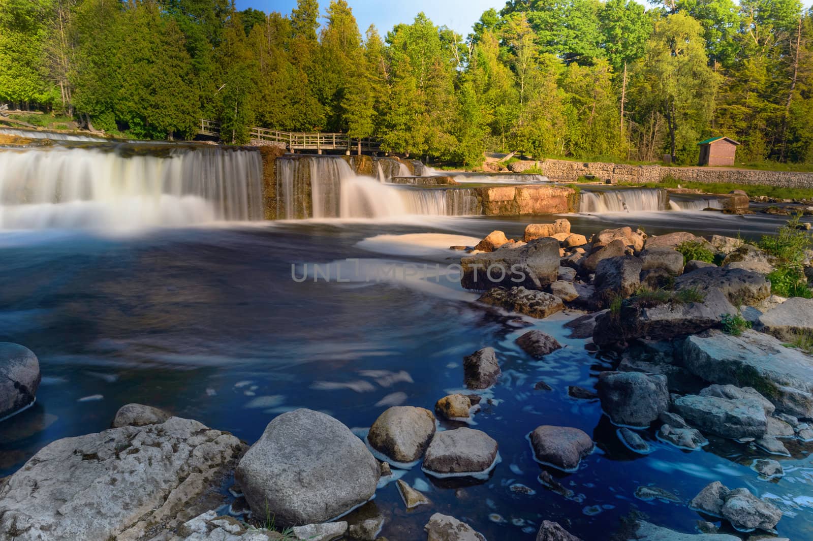 Sauble Falls Provincial Park is located in the community of Sauble Falls, town of South Bruce Peninsula, Bruce County in southwestern Ontario, Canada. It is in the lower drainage basin of the Sauble River, which flows into Lake Huron.