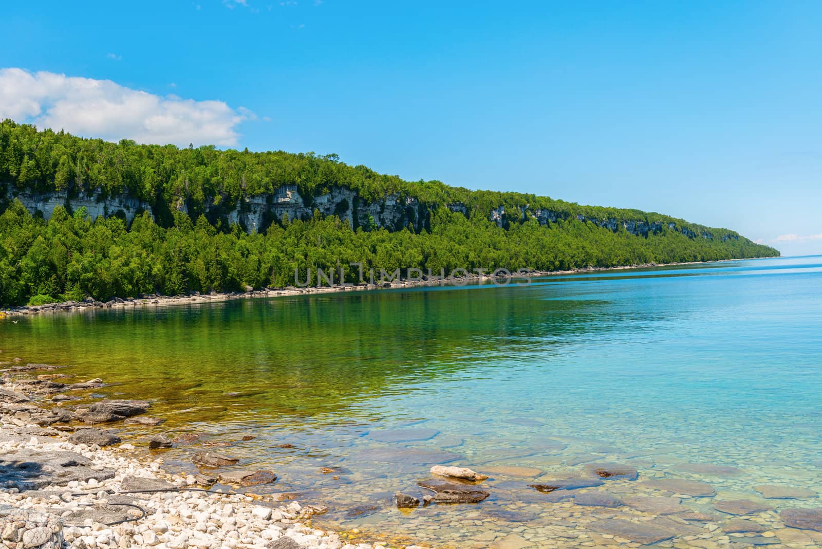 Bruce Peninsula Georgian Bay coastline and crystal clear water by Marcus