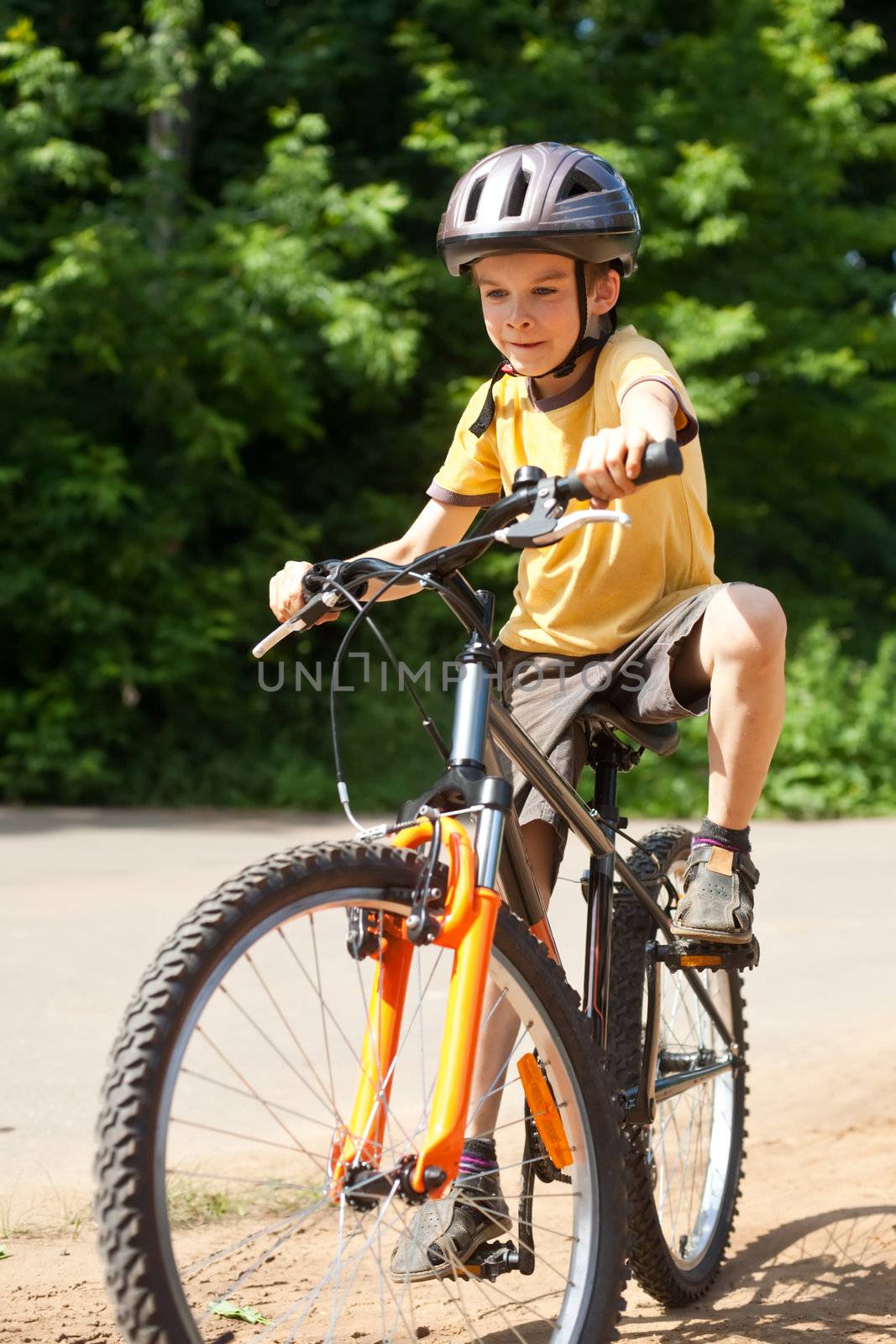 Kid riding bicycle by naumoid