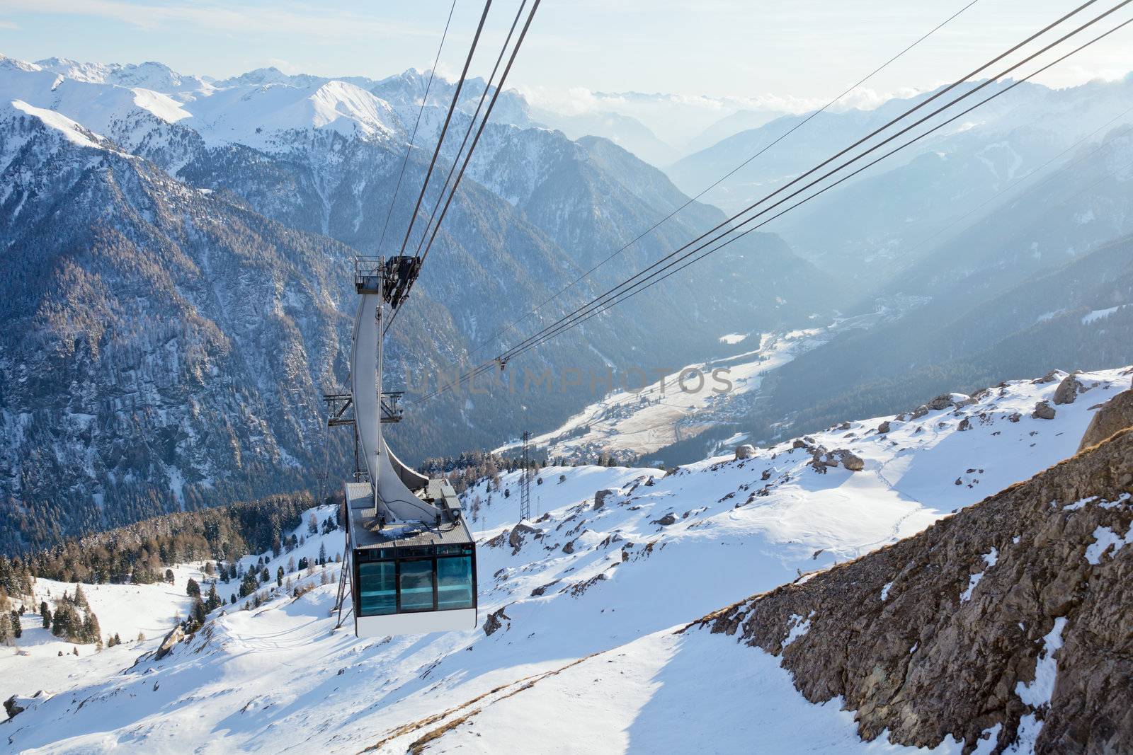 Cable car in Dolomites by naumoid