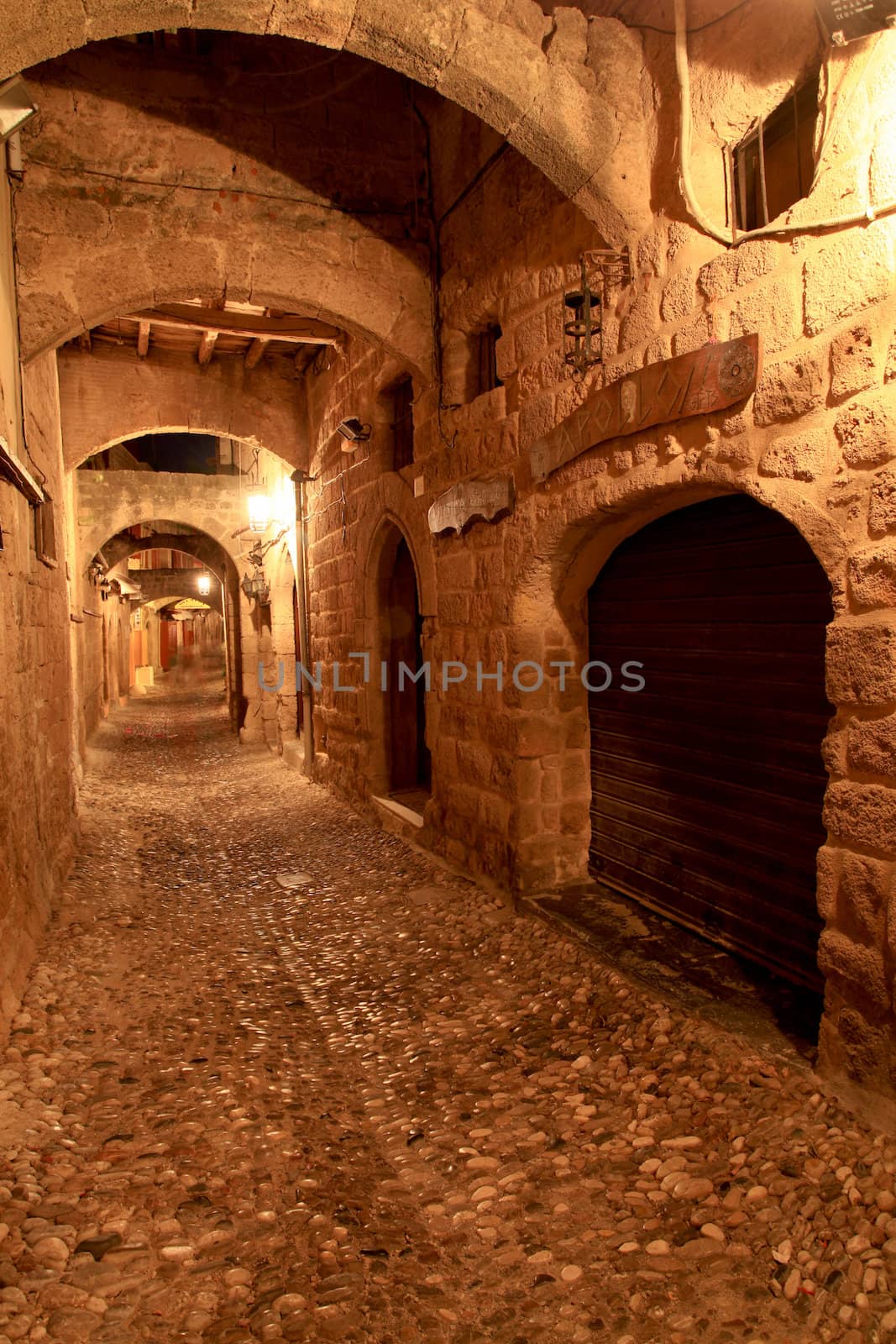 The ancient street of the knights in Rhodes Greece