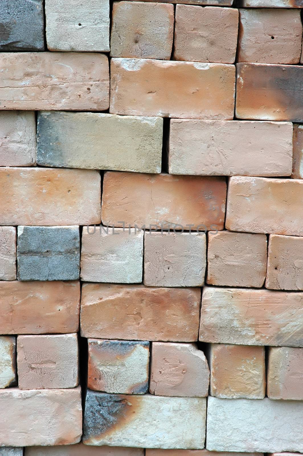 piles of new bricks unused