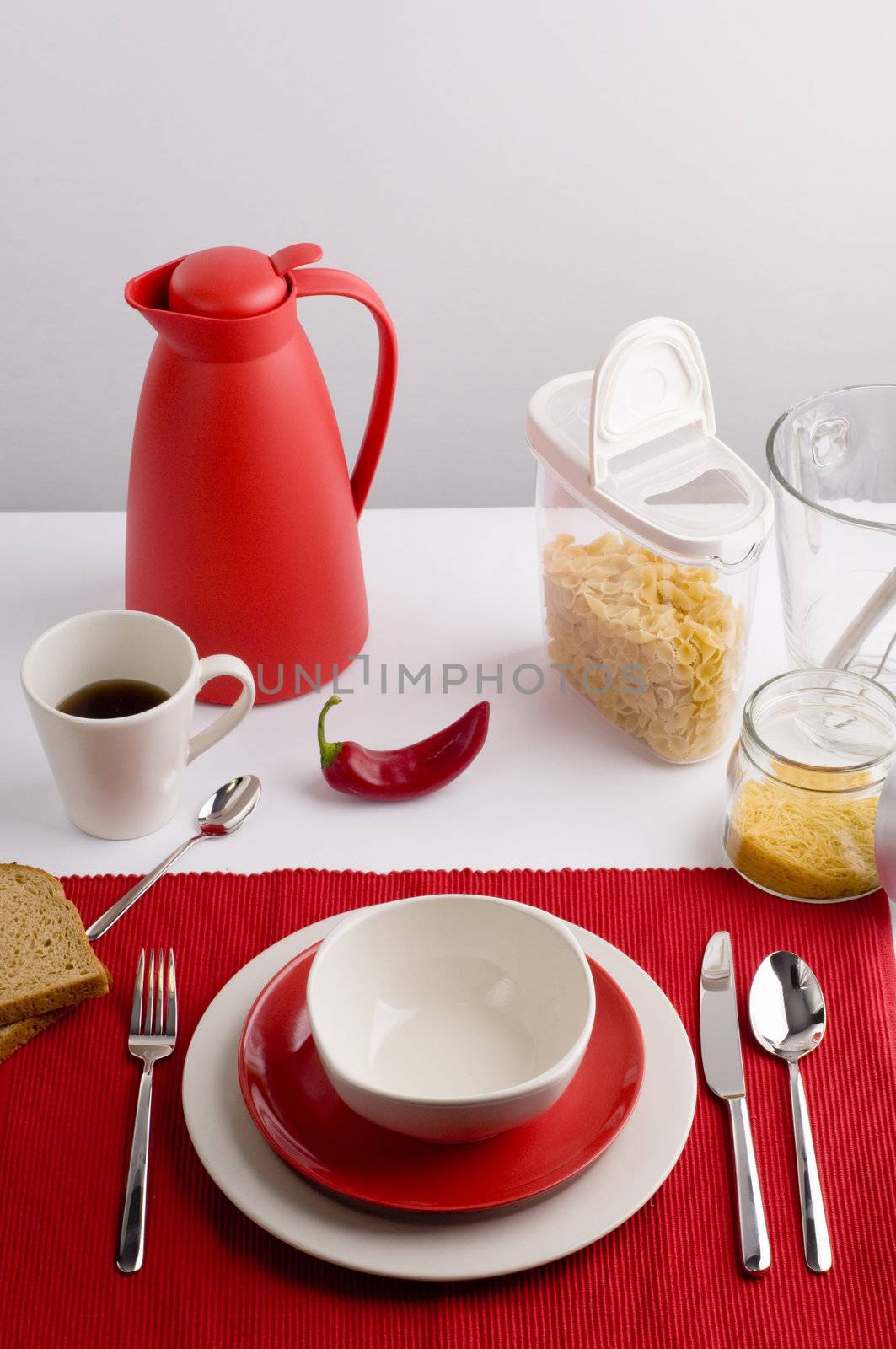 Table set for lunch and dinner