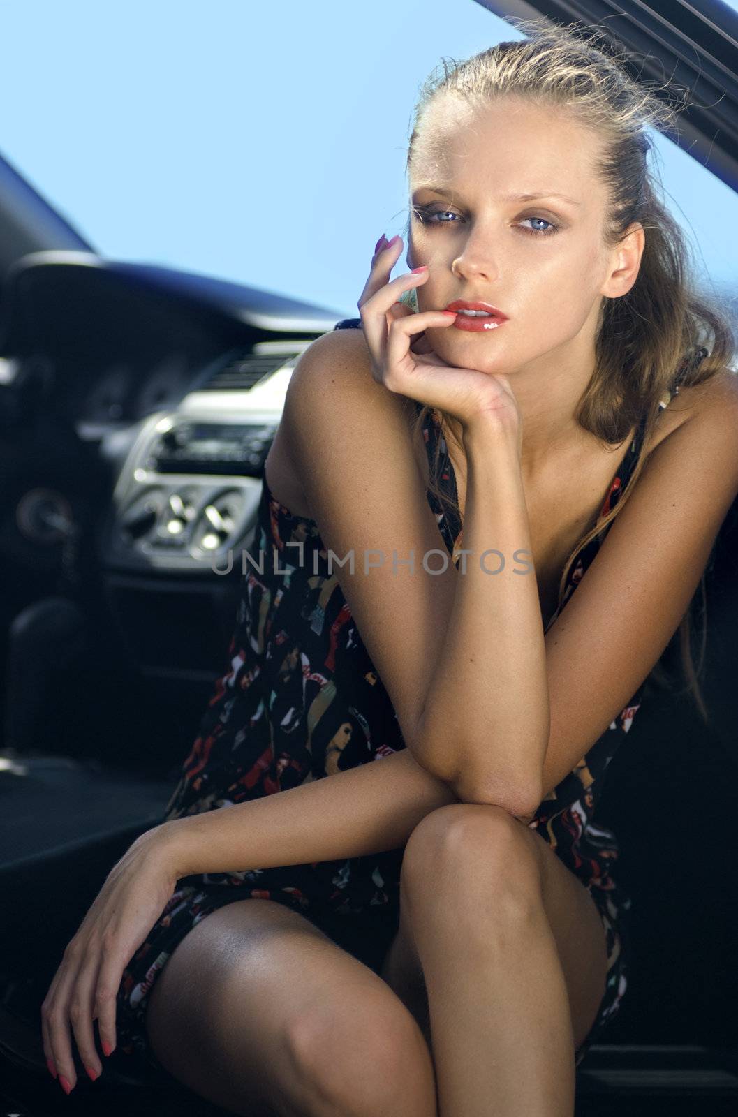 woman in the black car by ssuaphoto