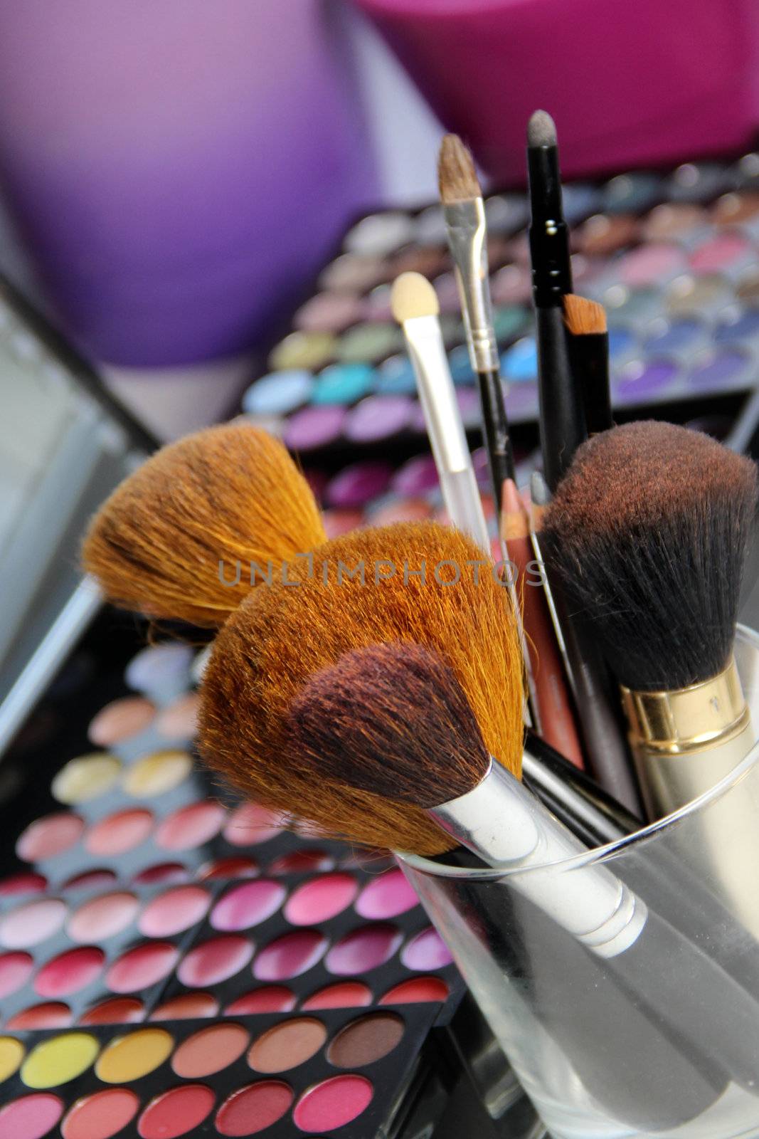 Big set of make-up brushes  by tanouchka