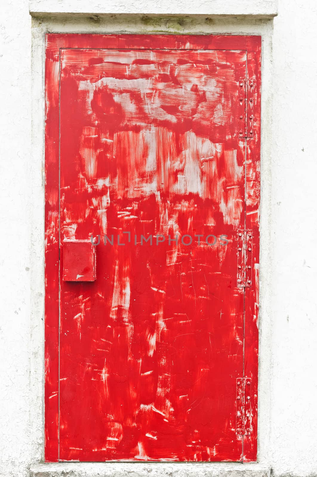 Red colored weathered door by 3523Studio