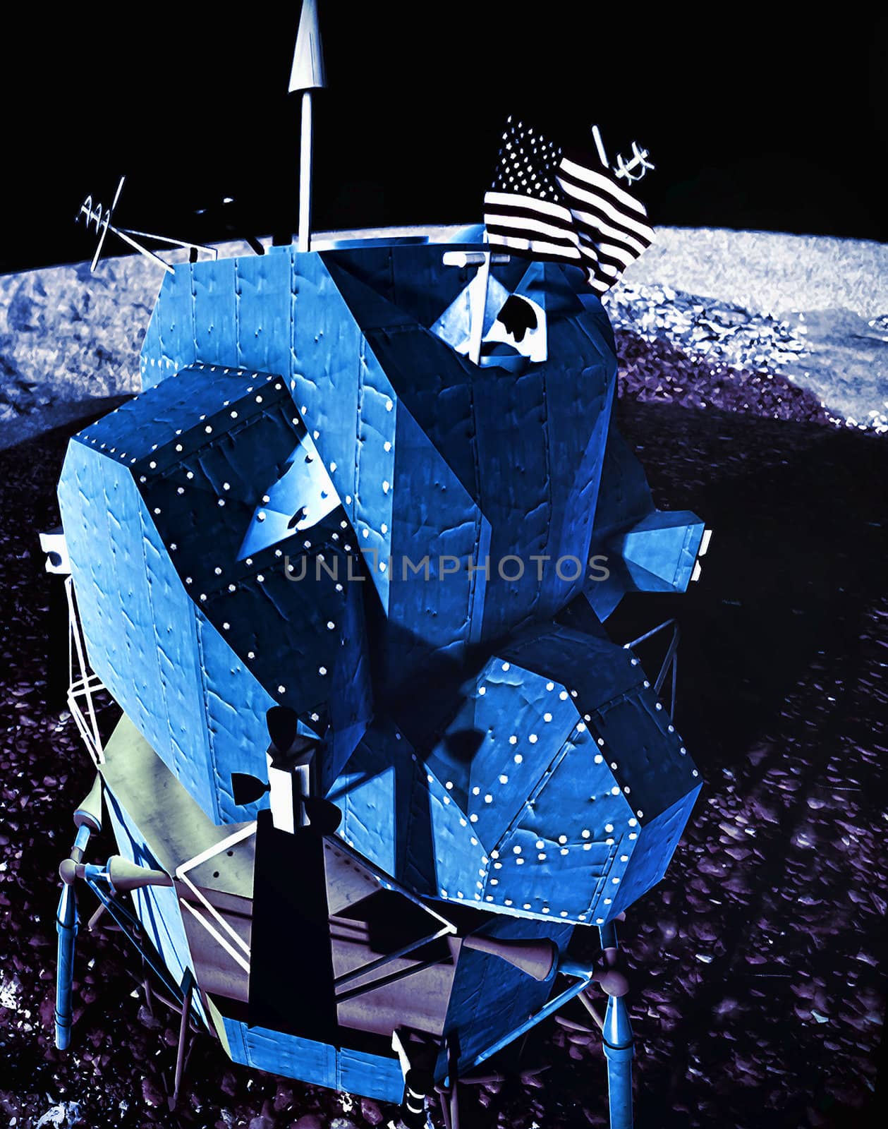 Moon rover on alien planet